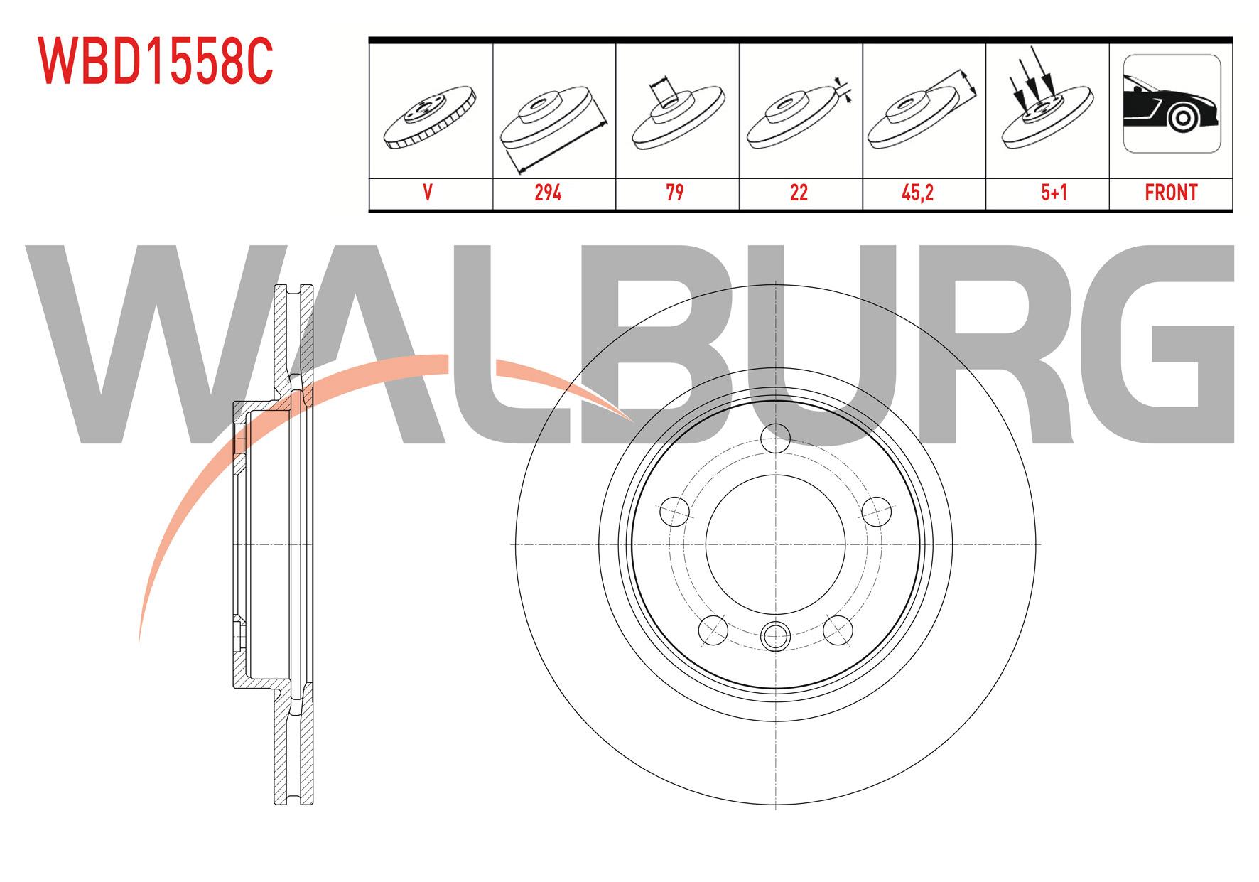 FREN DISKI ON HAVALI KAPLAMALI 5 BJN 294X22X79X45,2 MINI COOPER COUNTRYMAN (R60) 1.6 - 1.6 D - 1.6 S 2010-2014