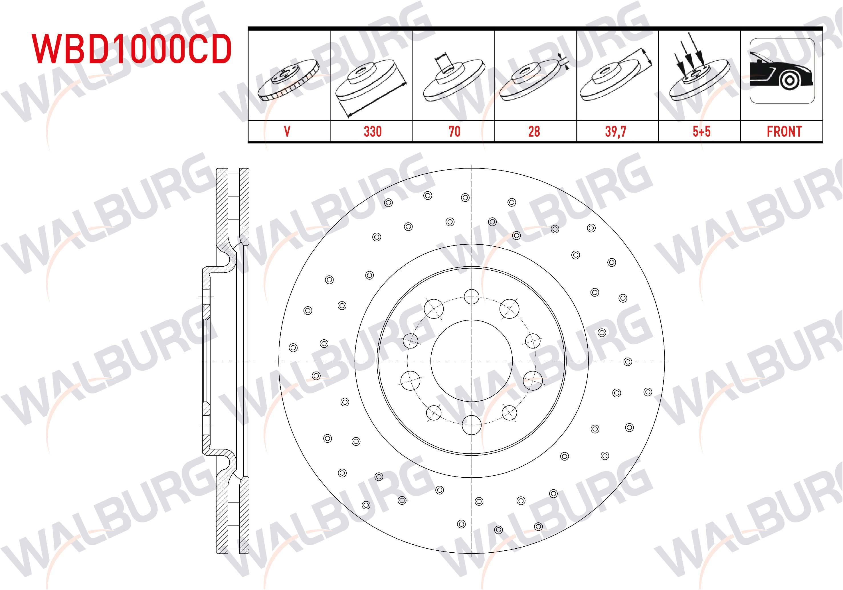 FREN DISKI ON HAVALI KAPLAMALI PERFORMANS DELIKLI 5 BJN 330X28X70X39,7 GIULIETTA 1.6 JTD 2010-/GIULIETTA 1.4 TB 2010-/159 1.8 TBI 2006-2011/159 1.9 JTDM 2006-2011/BRERA 2.0 JTDM 2006-2011