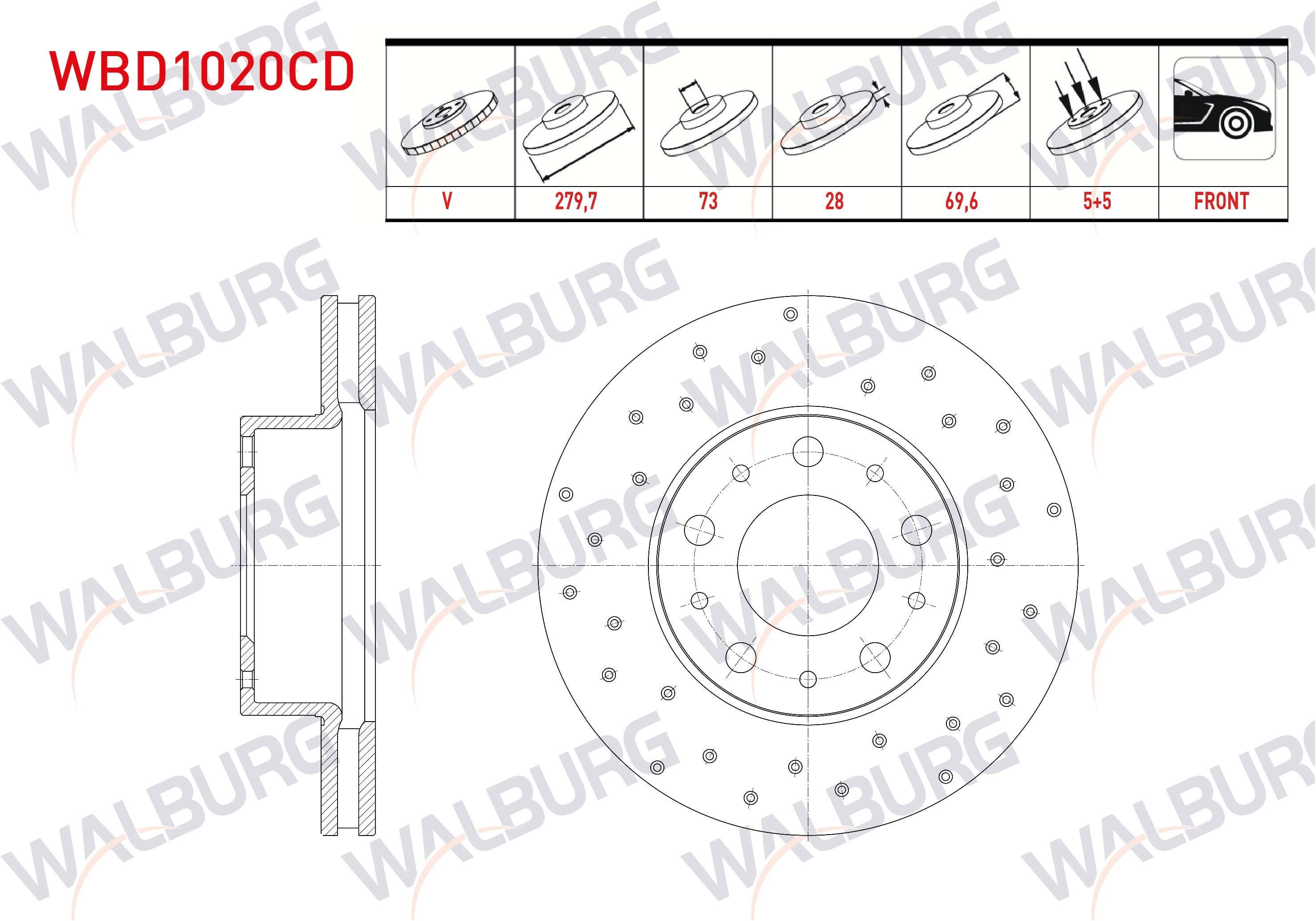 FREN DISKI ON HAVALI KAPLAMALI PERFORMANS DELIKLI 4 BJN 283,6X22X59X43,4 FIAT DOBLO 1.9 JTD 2001-2010