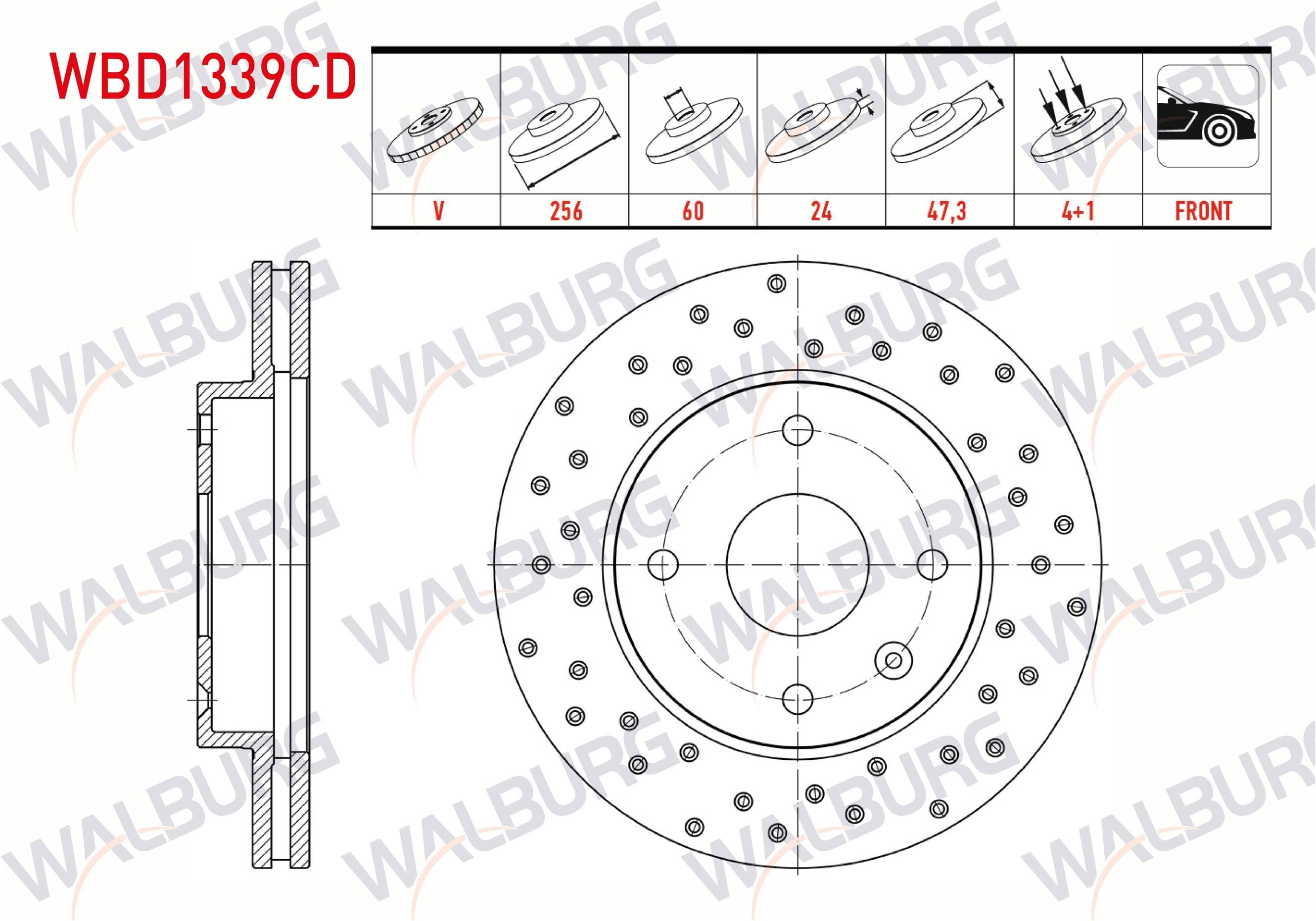 FREN DISKI ON HAVALI KAPLAMALI PERFORMANS DELIKLI CHEVROLET LACETTI (J200) 1.6i 4 BIJON 256X24X60X47,3 2006-2012
