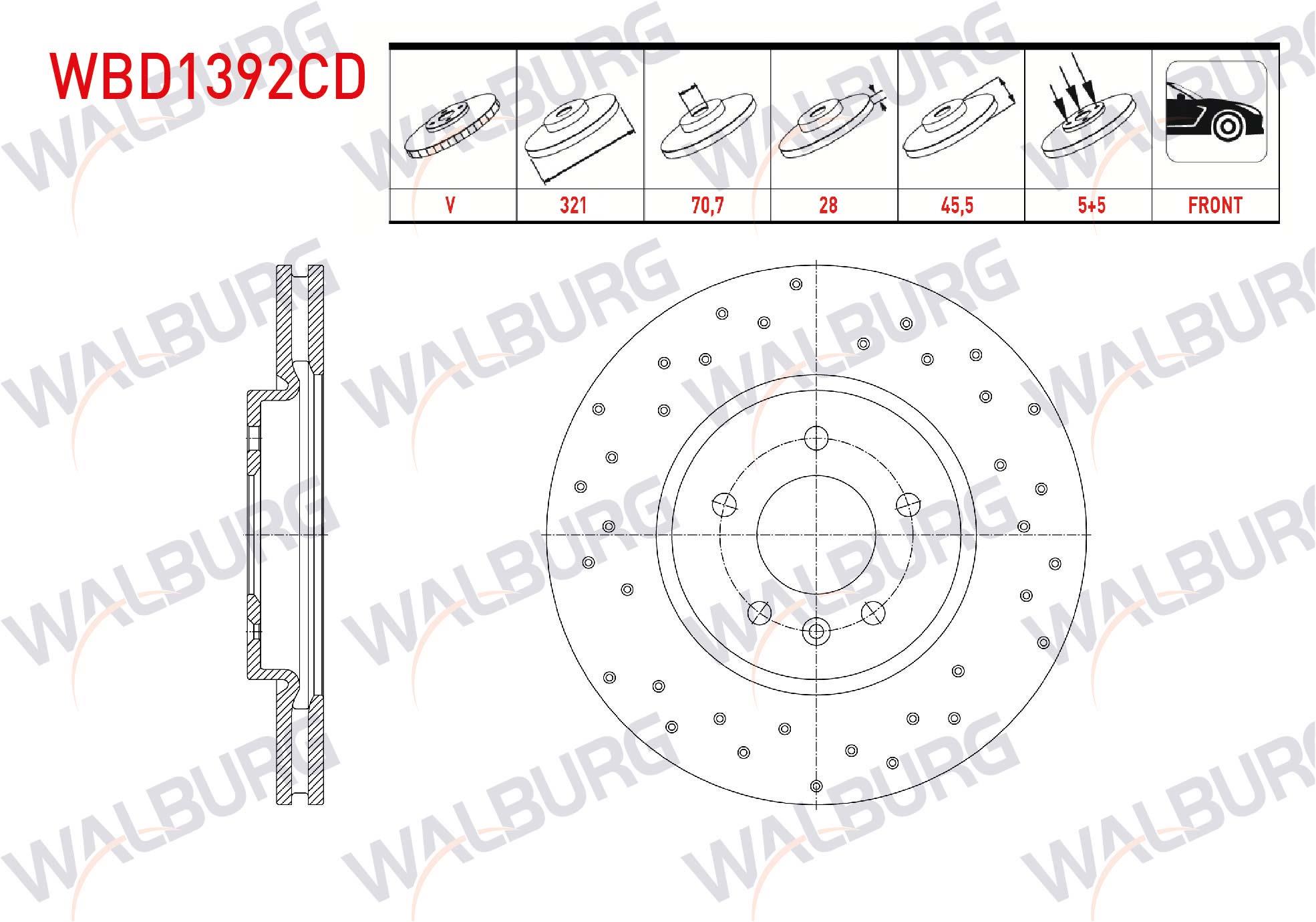FREN DISKI ON HAVALI KAPLAMALI PERFORMANS DELIKLI 5 BJN 17 JANT 321X28X70,7X45,5 OPEL INSIGNIA B (Z18) 2.0 CDTI 5 BIJON 2017-