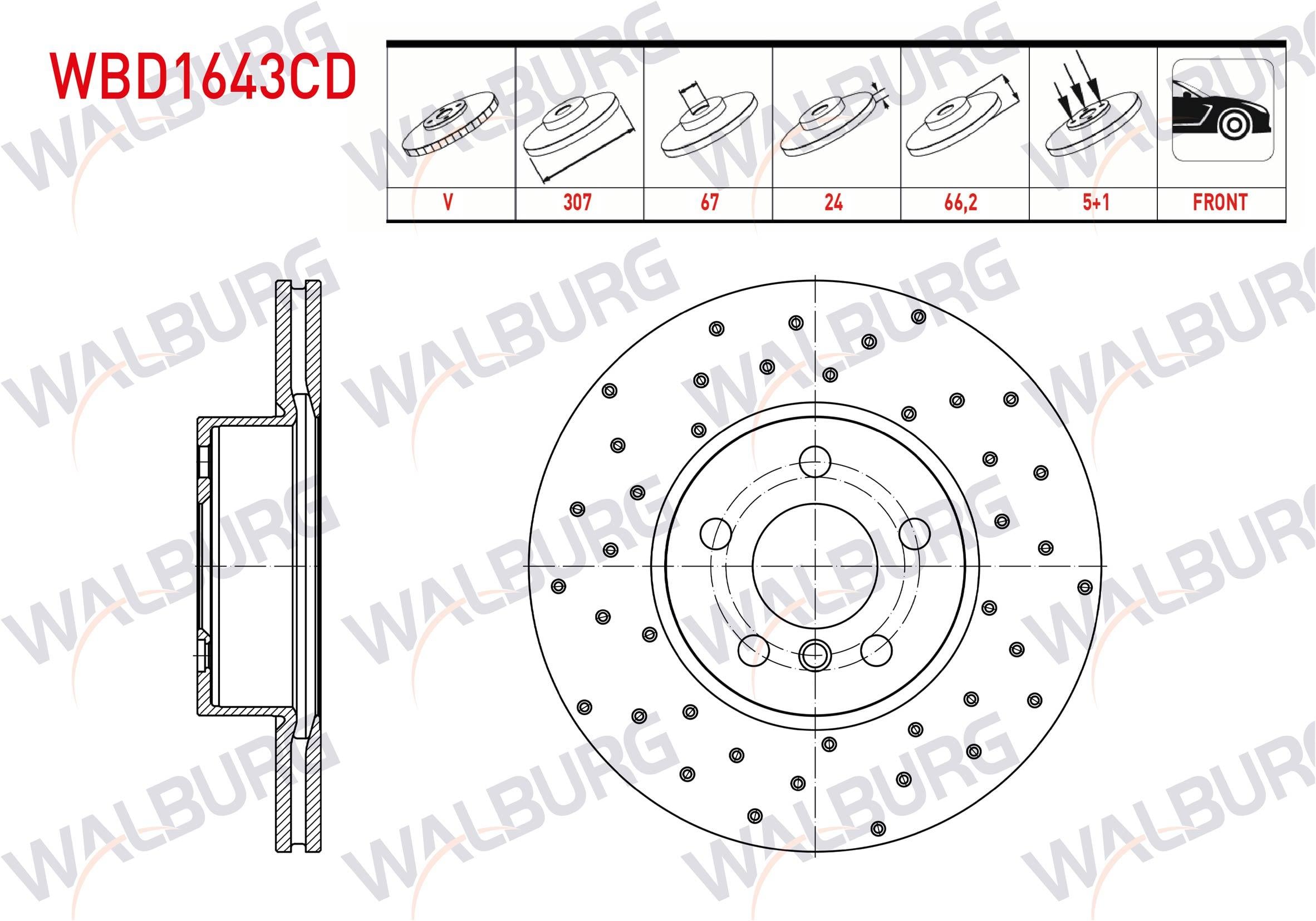 FREN DISKI ON HAVALI KAPLAMALI PERFORMANS DELIKLI 5 BJN 307X24X67X66,2 BMW 3 SERISI (G20) 2018-/ 4 SERISI (G22) 2019-