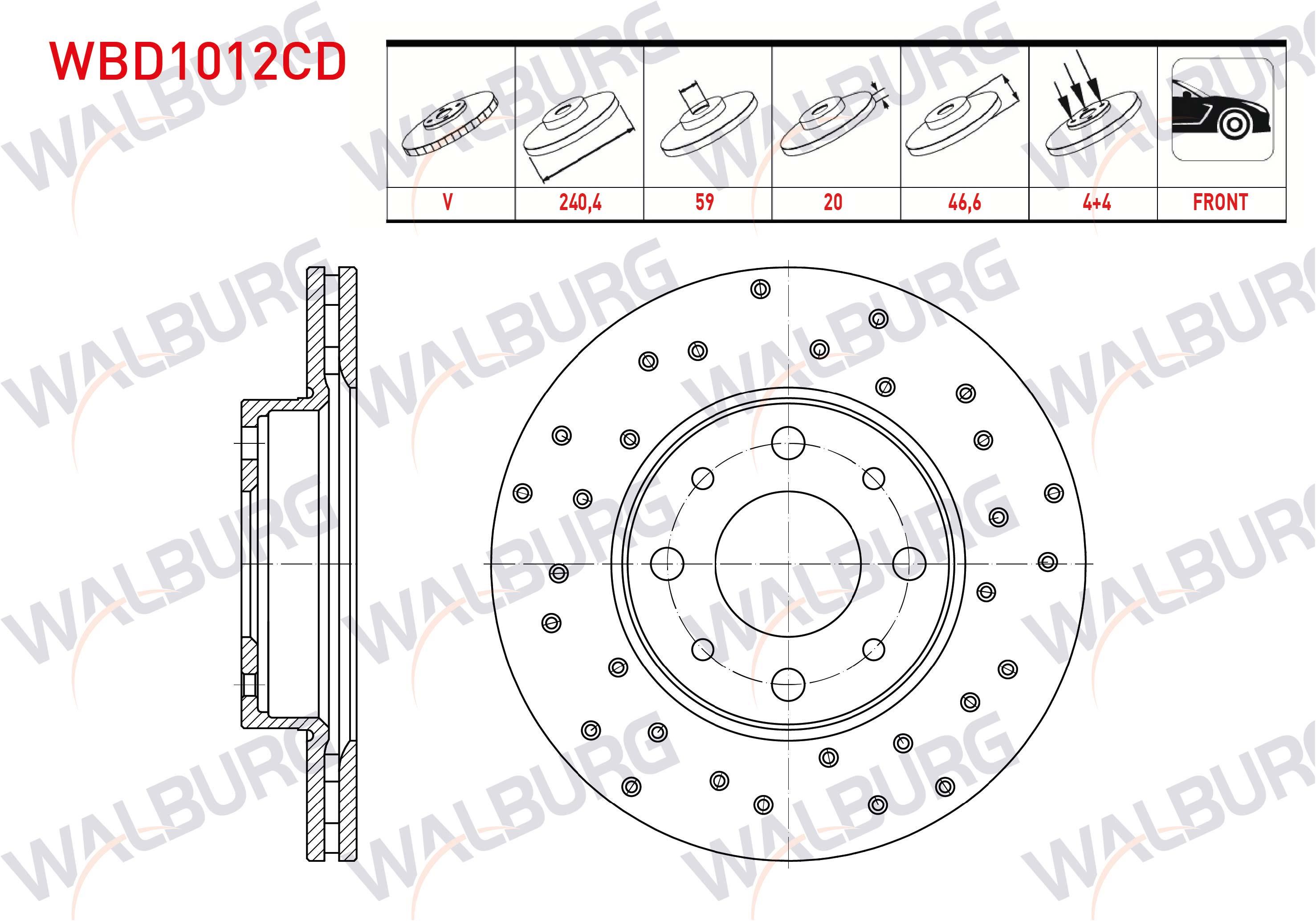 FREN DISKI ON HAVALI KAPLAMALI PERFORMANS DELIKLI 4 BJN 240,4X20X59X46,6 FIAT ALBEA 1.2 - 1.6 1996-2003/ PALIO 1.2i 16v - 1.4i - 1.6i 16v 1996-2005 / SIENA 1.2i - 1.4i - 1.6i 16v 1997-2002