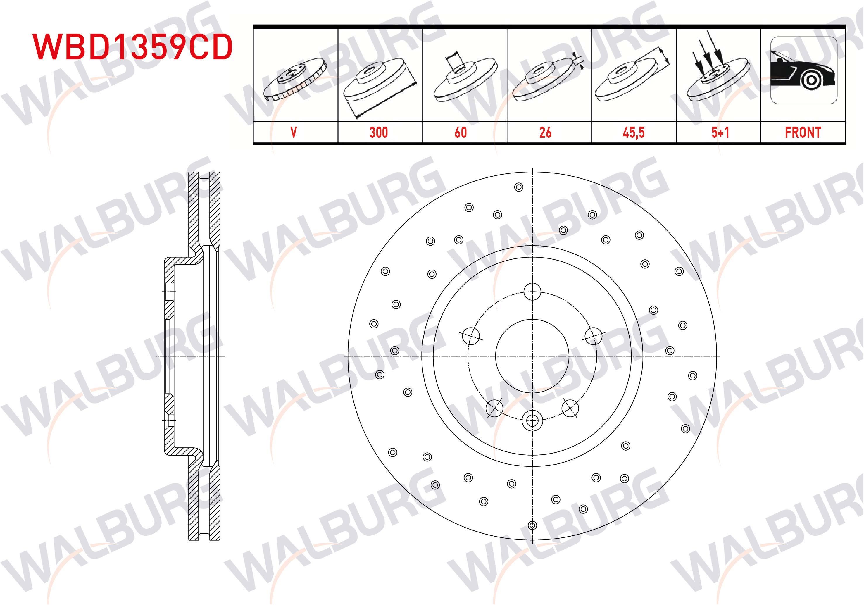 FREN DISKI ON HAVALI KAPLAMALI PERFORMANS DELIKLI 5 BJN 315X28X64X47 HONDA CR-V IV 2.0 AWD 2012-2014 / CR-V IV 1.6i DTEC 2012-2014
