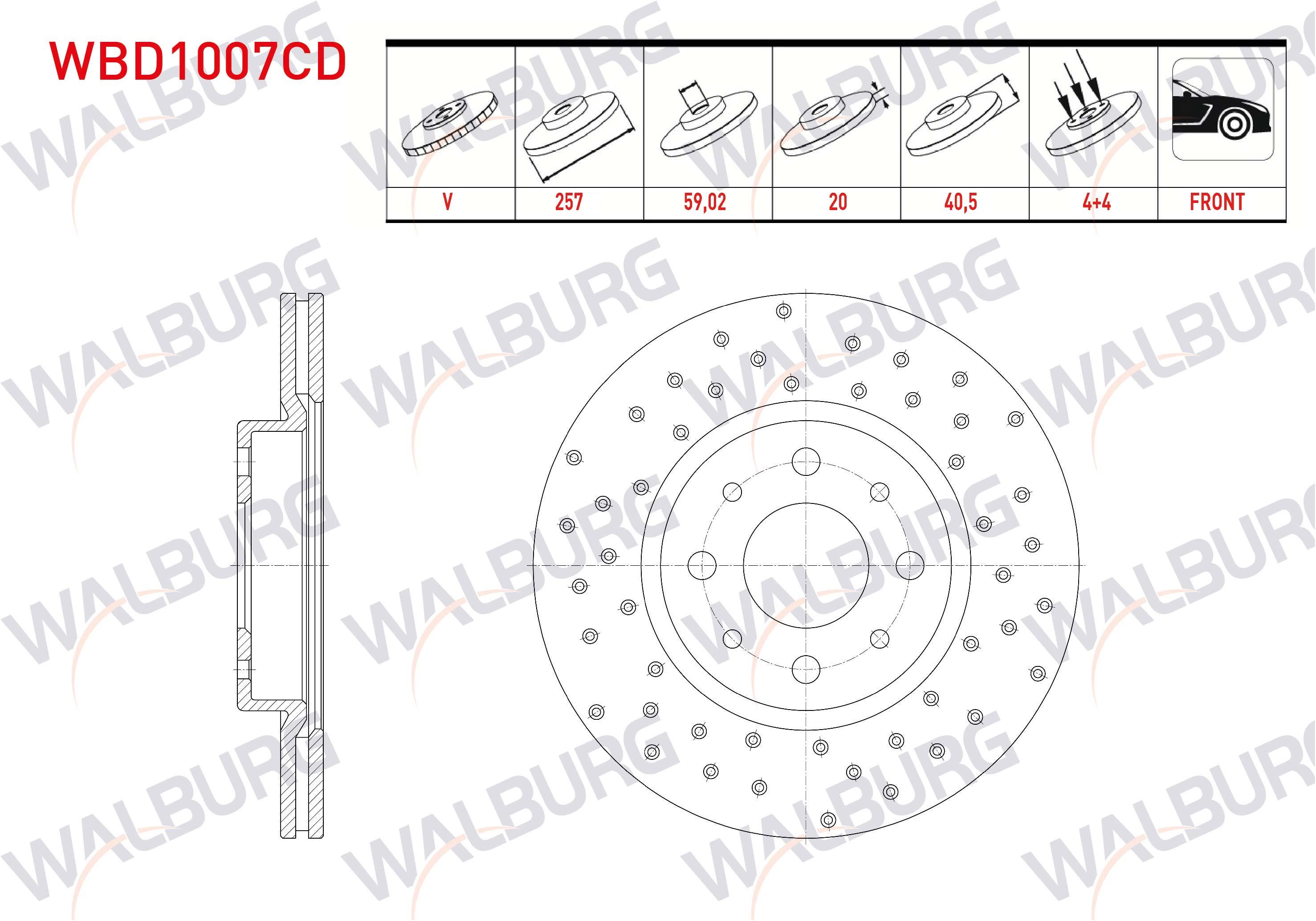 FREN DISKI ON HAVALI KAPLAMALI PERFORMANS DELIKLI 4 BJN 257X20X59,02X40,5 FIAT LINEA 1.4 2007-