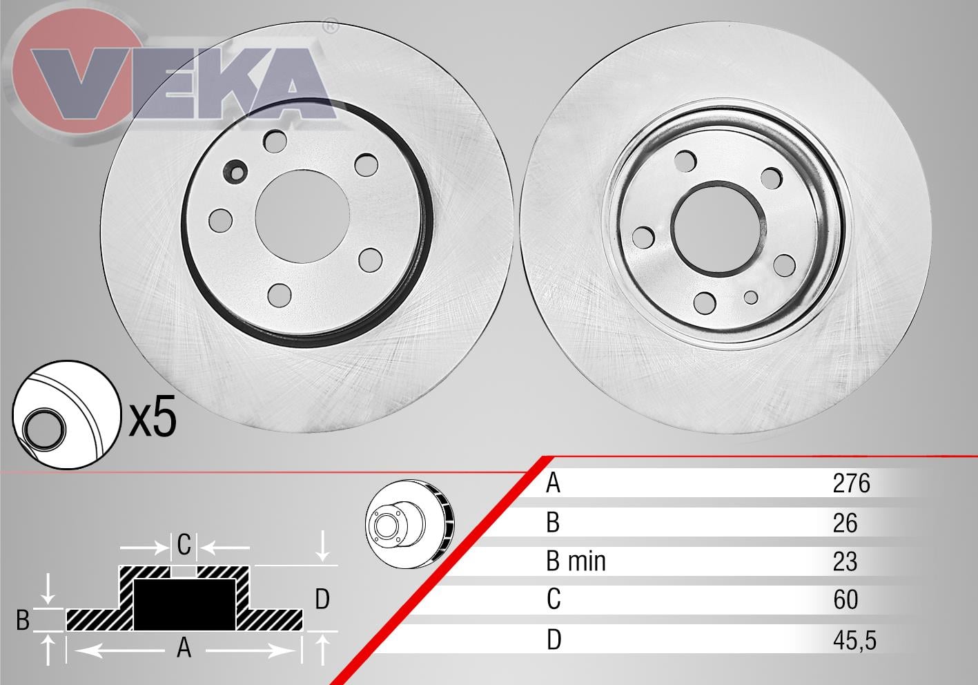 FREN DISKI ON HAVALI OPEL ASTRA J 1.3 CDTI 5 BIJON 276X26X60X45,5 2009- 13502045-569069