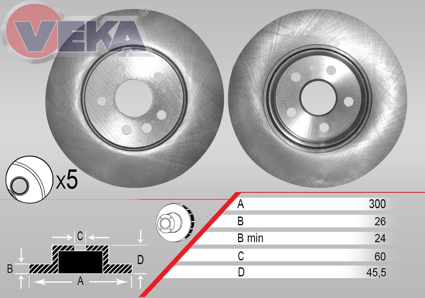 FREN DISKI ON HAVALI OPEL MOKKA 1.6 CDTI 5 BIJON 300X26X60X45,5 2012-13502059