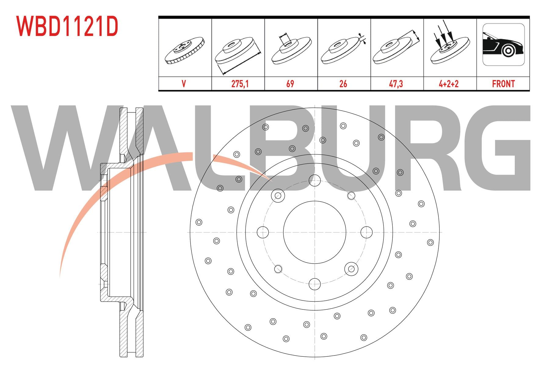 FREN DISKI ON HAVALI PERFORMANS DELIKLI 4 BJN 275,1X26X69X47,3 KIA CERATO (LD) 1.5 CRDI 2004-2012 / CERATO (LD) 1.6i 2004-2012