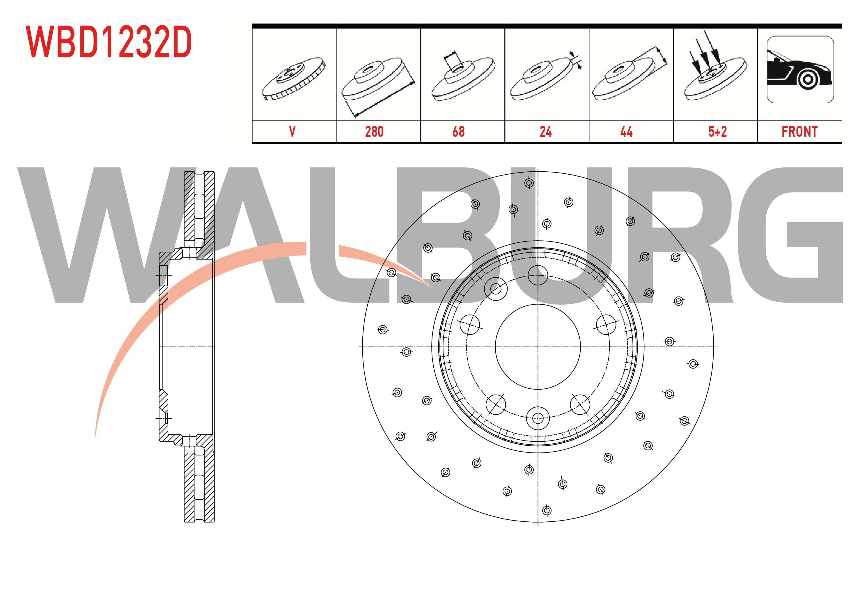 FREN DISKI ON HAVALI PERFORMANS DELIKLI 5 BJN 280X24X68X44 CAPTUR II 20-/ FLUENCE 10-/ LAGUNA III 07-15/ MEGANE III 08-15/ MEGANE IV 16-/ SCENIC III 09-/ ZOE 12-/ DACIA DUSTER 10-/ NISSAN JUKE 2019-