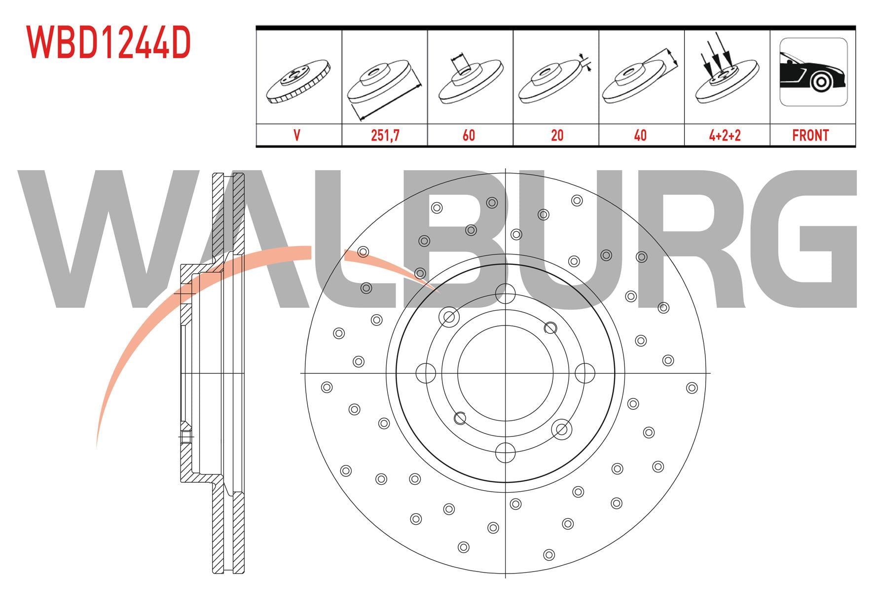 FREN DISKI ON HAVALI PERFORMANS DELIKLI 4 BJN 251,7X20X60X40 SUZUKI SWIFT III 1.3i 2005-2010/ SWIFT III 1.3 DDIS 2005-2010/ SWIFT III 1.5i 2005-2010/ SPLASH 1.2i 2008-/ SPLASH 1.3 DDIS 2008-