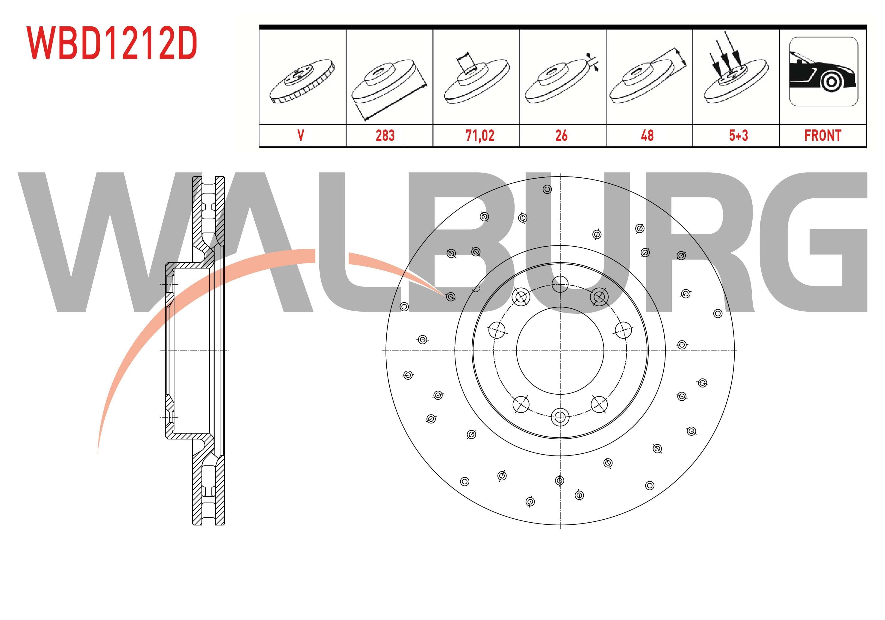 FREN DISKI ON HAVALI PERFORMANS DELIKLI 5 BJN 16 JANT 283X26X71,02X48 308 II 1.6 HDI 2014- / 308 II 2.0 HDI 2014- / 308 II 1.2 THP 2014- / 308 II 1.6 2014-