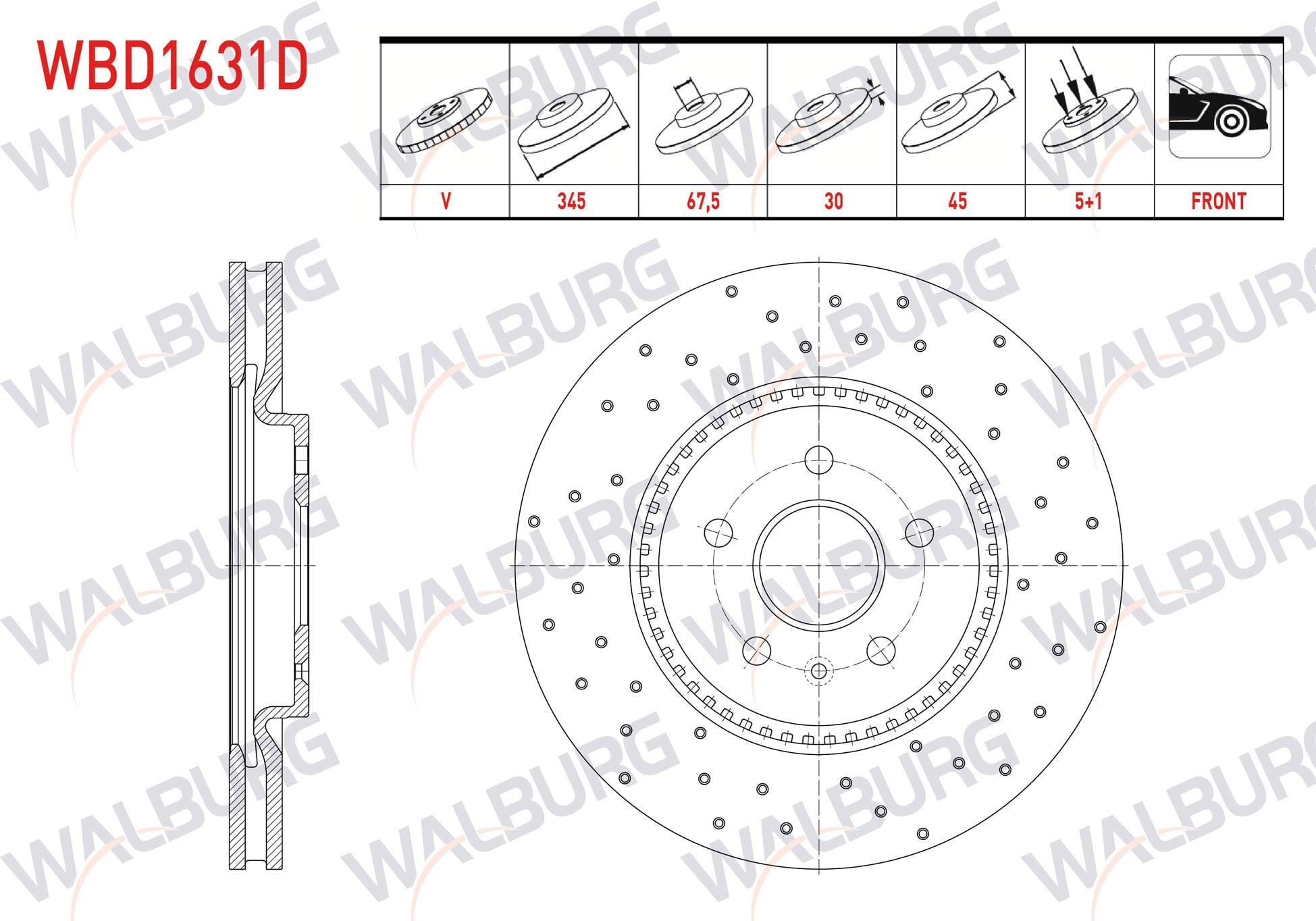 FREN DISKI ON HAVALI PERFORMANS DELIKLI 5 BJN 18 JANT 345X30X67,5X45 OPEL INSIGNIA B 1.6 CDTI-1.6T-2.0 4X4 GSI 2017-