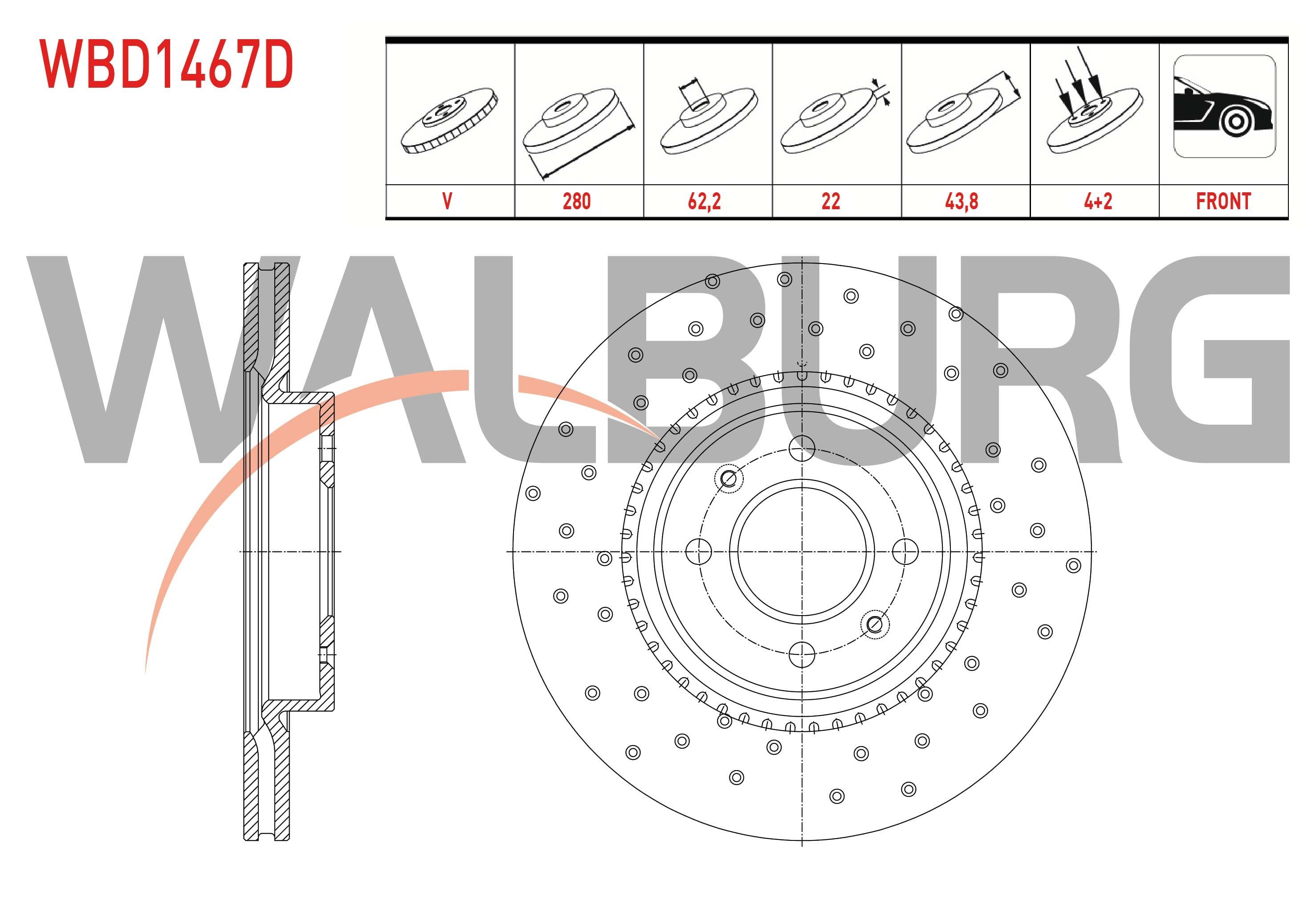 FREN DISKI ON HAVALI PERFORMANS DELIKLI 4 BJN 280X22X62,2X43,8 HYUNDAI I20 1.0 T-GDI- 1.2- 1.4- 1.4 CRDI 15-/ KIA RIO III 1.25 CVVT- 1.4 CRDI- 1.4 CVVT 11-14/ RIO IV 1.25 CVVT- 1.4 CVVT- 1.4 CRDI 17-