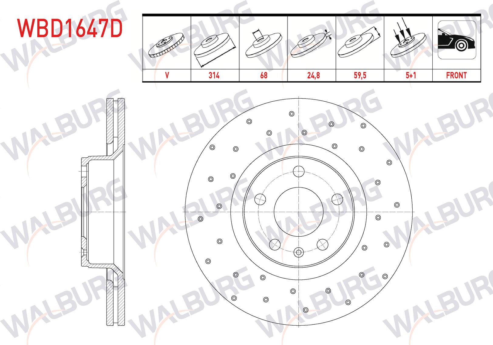 FREN DISKI ON HAVALI PERFORMANS DELIKLI 5 BJN 314X24,8X68X59,5 AUDI A6 2004-2011