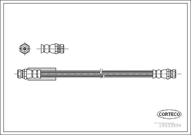 FREN HORTUMU ARKA 258 MM GOLF 5 - CADDY 3