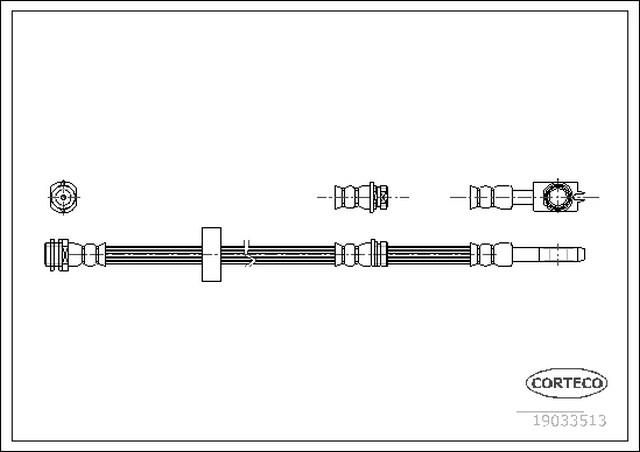 FREN HORTUMU ÖN 543 MM A2  2002-05