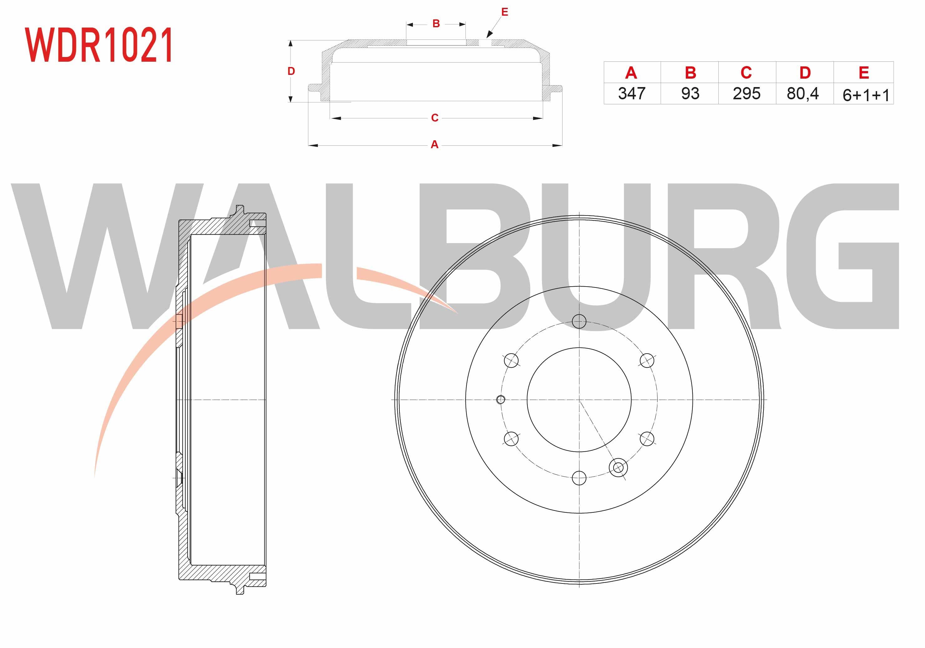 FREN KAMPANASI ARKA 6 DELIK 347X93X295X80,4 FORD RANGER 2.5 TDCI 4X4 1997-2006