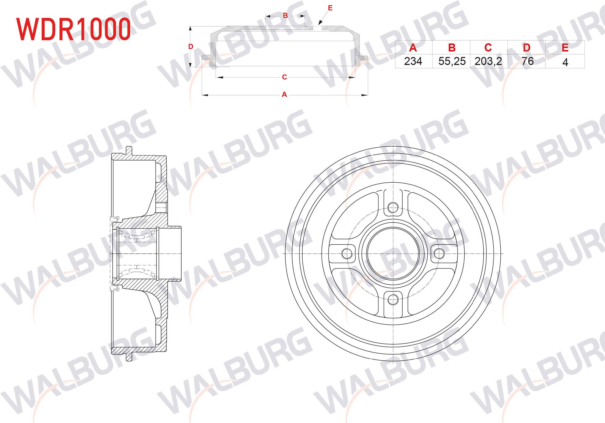 FREN KAMPANASI ARKA RULMANLI ABS OKUYUCULU 4 DELIK 234X55,25X203,2X76 RENAULT SYMBOL III (JZ0/1) 1.5 DCI 2012- / CLIO IV 1.5 DCI 2012-2020