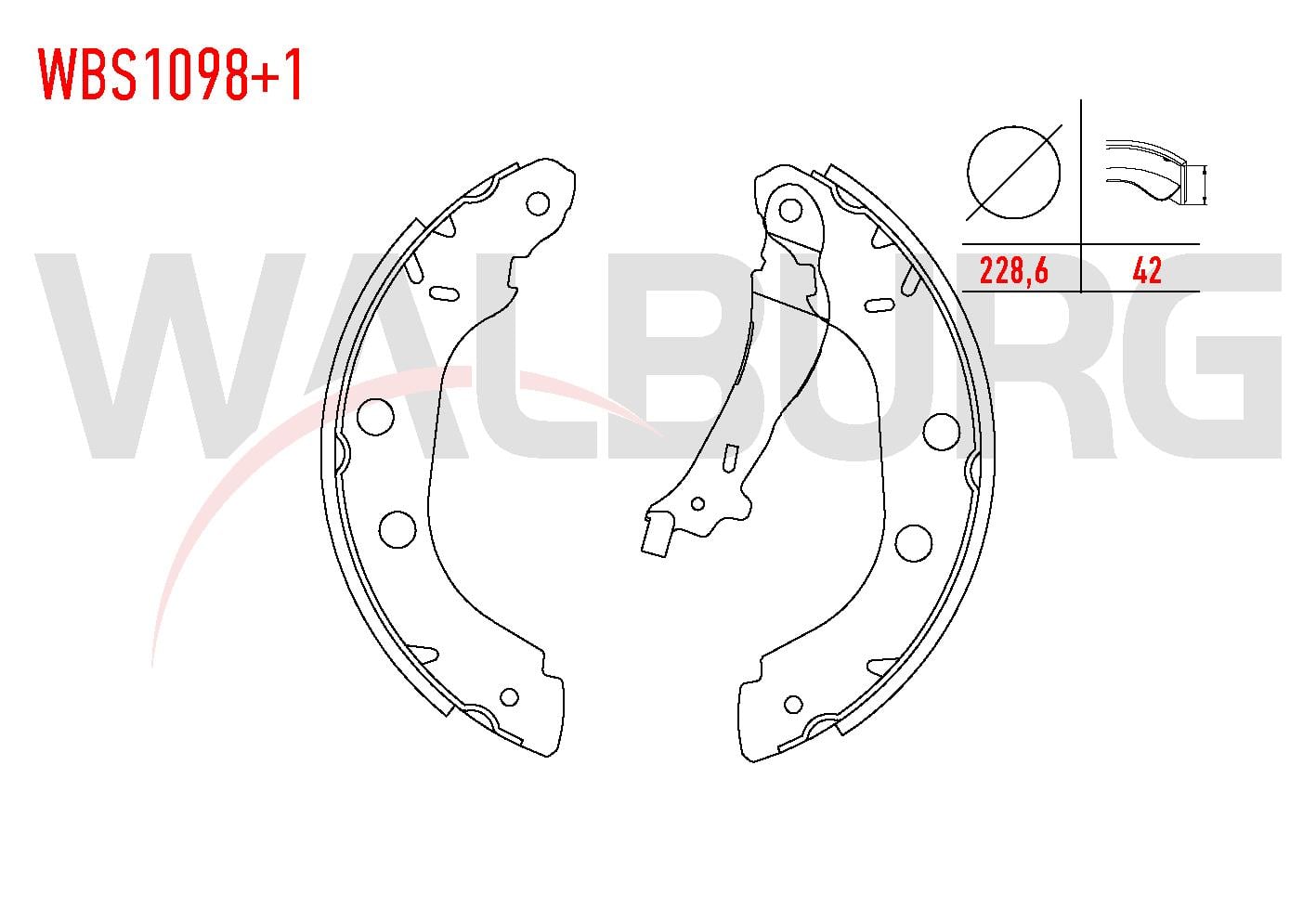 FREN PABUC BALATA ARKA +1mm DAHA KALIN RENAULT KANGOO (KC0/1) 1.5 DCI LEVYELI 228,6X42 mm 1998-2008/ KANGOO 1.9 DTI- 1998-2008/ KANGOO 1.4i 1998-2008
