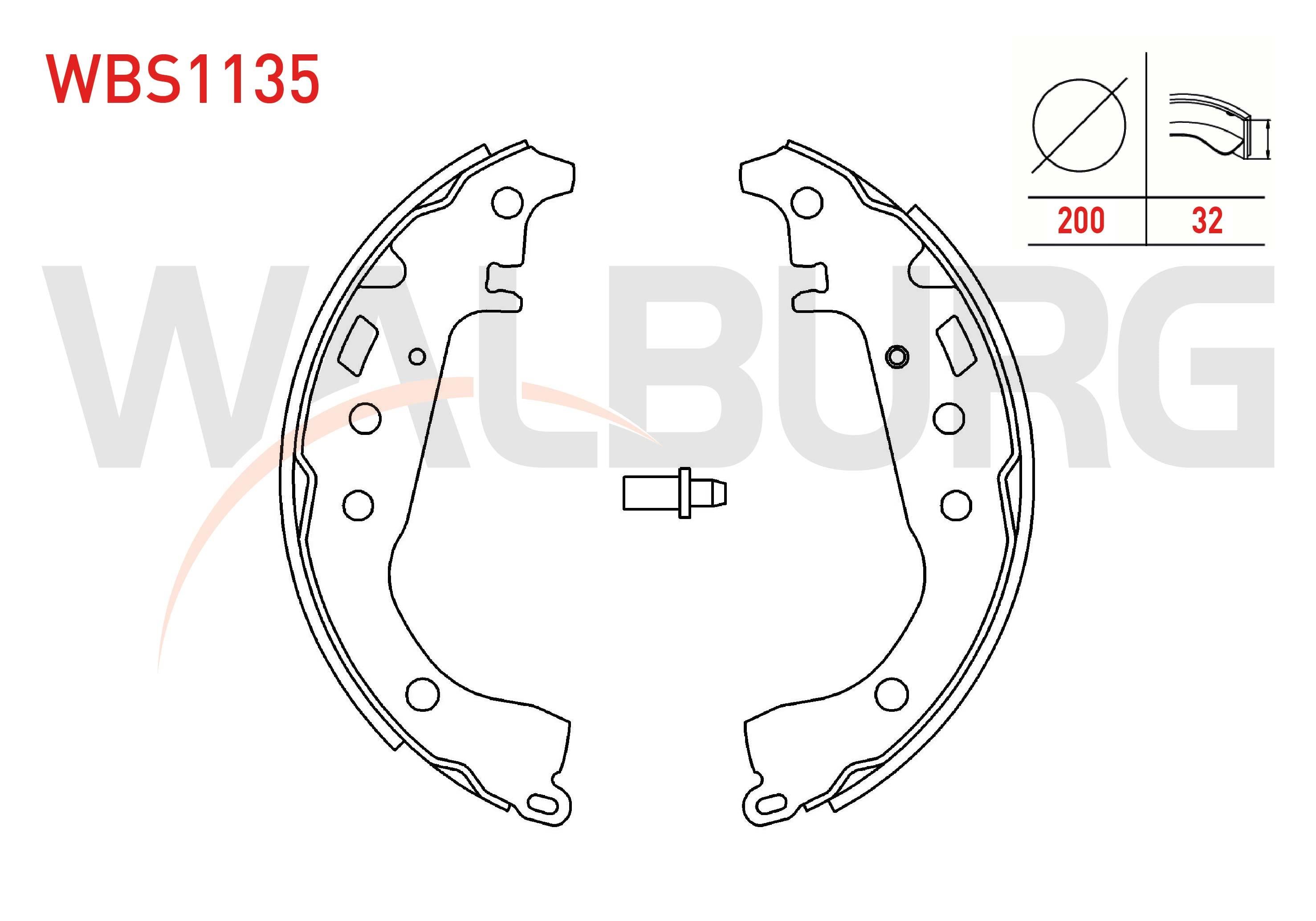 FREN PABUC BALATA ARKA 200X32 TOYOTA YARIS 1.0i - 1.3i 1999-2005/ CELICA 1.8 1993-2005