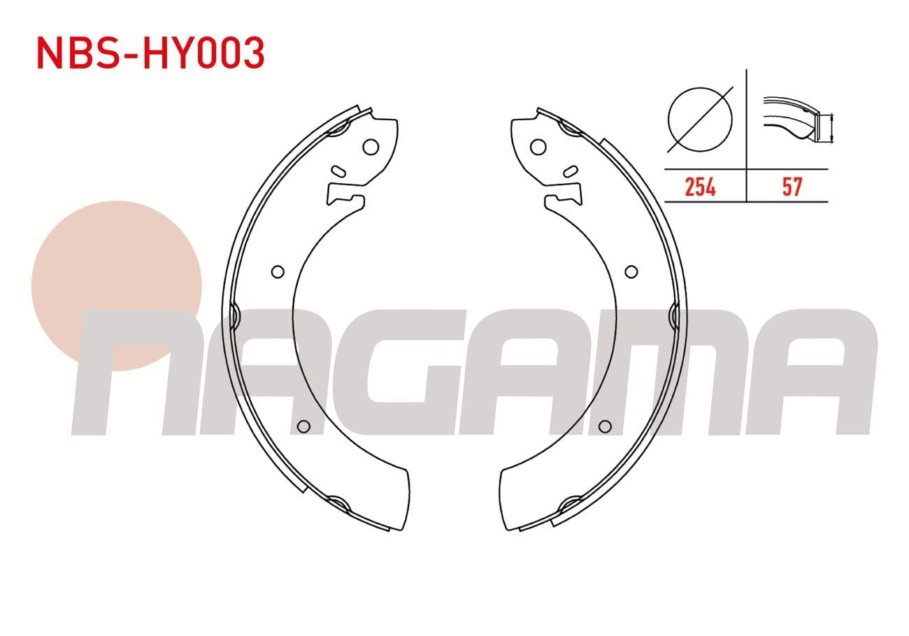 FREN PABUC BALATA ARKA 254x57mm HYUNDAI H100 MINIBUS 2.5 D 1993-2004