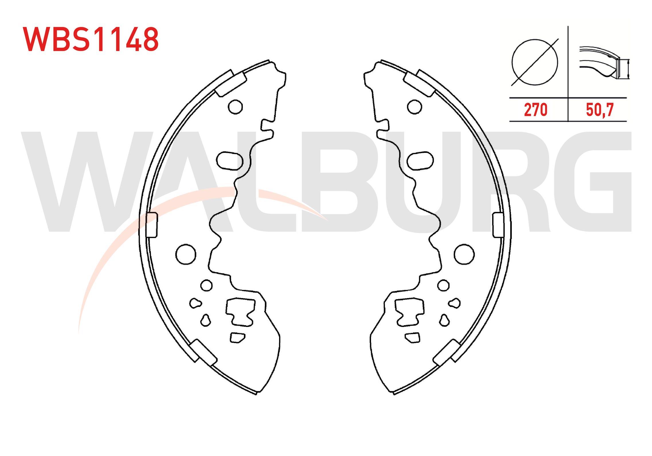 FREN PABUC BALATA ARKA 270X50,7mm MAZDA E-SERISI E2000 1999-2004