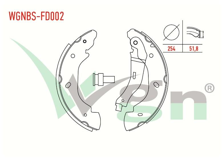 FREN PABUC BALATA ARKA FORD TRANSIT (FA_ _) 2.0 DI V184 15 JANT ONDEN CEKIS YAPISTIRMA LEVYELI 254X51,8 mm 2000-2006 1C1J 2200 AA