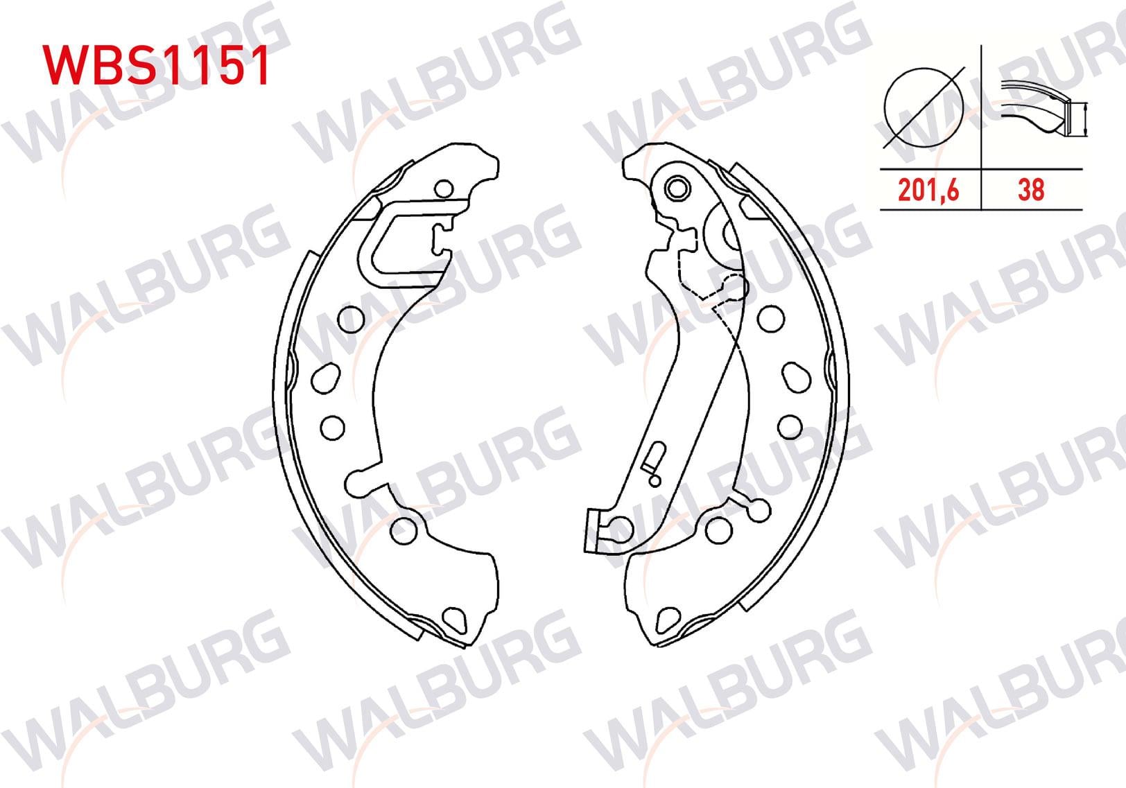 FREN PABUC BALATA ARKA LEVYELI 201,6X38mm FORD FIESTA VII 1.0 2017-