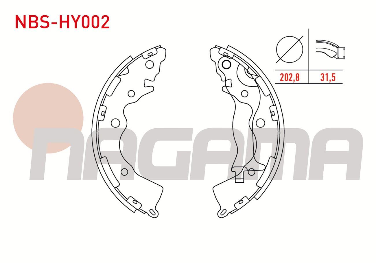 FREN PABUC BALATA ARKA LEVYELI 202,8x31,5mm HYUNDAI ACCENT ERA 1.4i 16v - 1.5 CRDI - 1.6 CVVT 2006-2012/ RIO II 1.5 CRDI 2006-2011