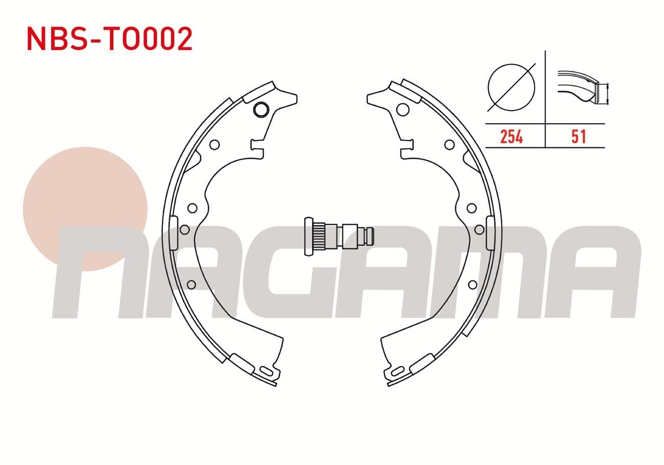 FREN PABUC BALATA ARKA LEVYELI 254X51 mm TOYOTA HI-LUX PICK UP 2.5 D-4D 4X2 2005-2011 / TOYOTA HILUX (_N_) 2.5 D 1983-2005