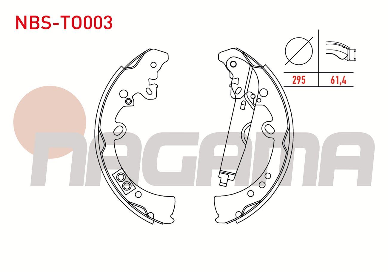 FREN PABUC BALATA ARKA LEVYELI 295X61,4mm TOYOTA HI-LUX PICK UP 2.5 D / 2.5 D-4D 4X4 2005-2011
