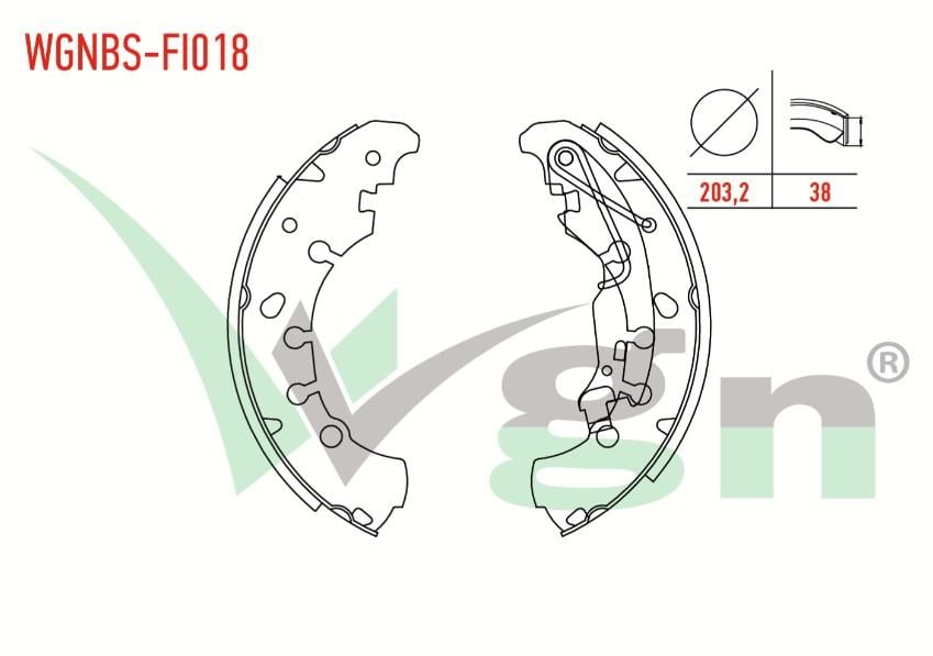 FREN PAPUC BALATA ARKA FIAT GRANDE PUNTO (199) 1.2 MPI LEVYELI 203,2X38 mm 2005-2012/OPEL CORSA D 1.0 2006-2014/OPEL CORSA D 1.2 2006-2014