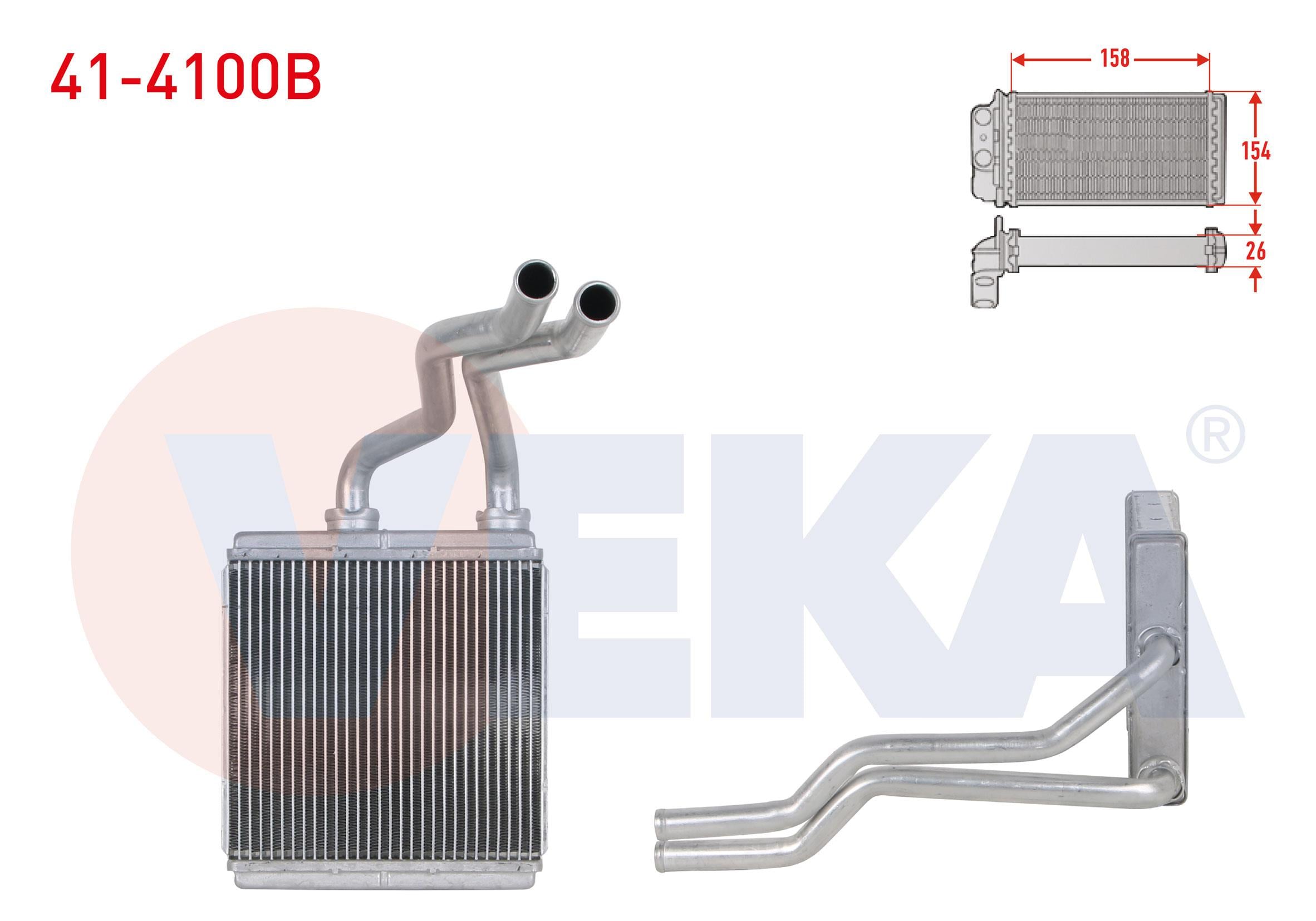 KALORIFER RADYATORU BRAZING (4mm fin) SUZUKI SPLASH 1.2i - 1.3 CDTI 2008-/ OPEL AGILA B 1.2 2007-