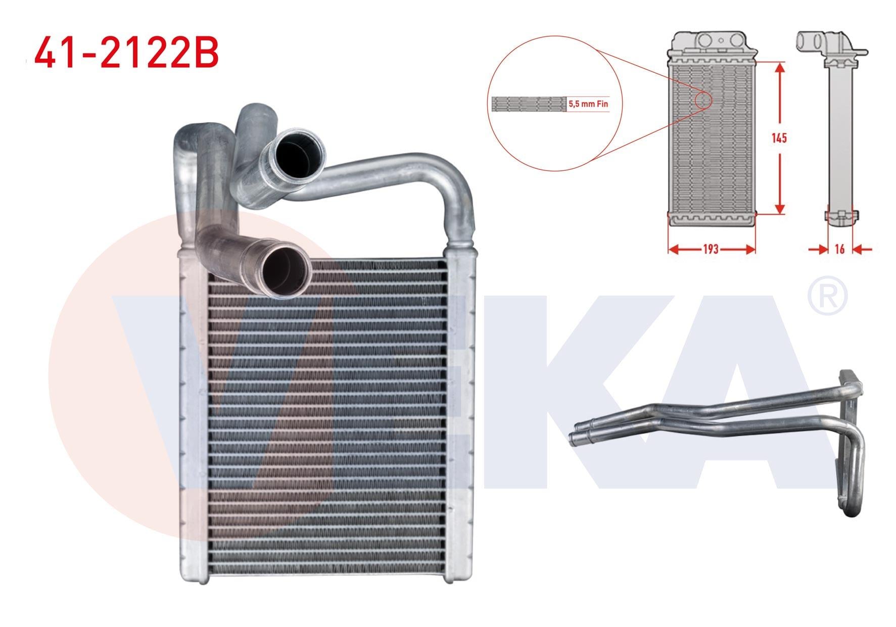 KALORIFER RADYATORU BRAZING (5.5mm fin) HYUNDAI I20 1.4 CRDI 2008-2015