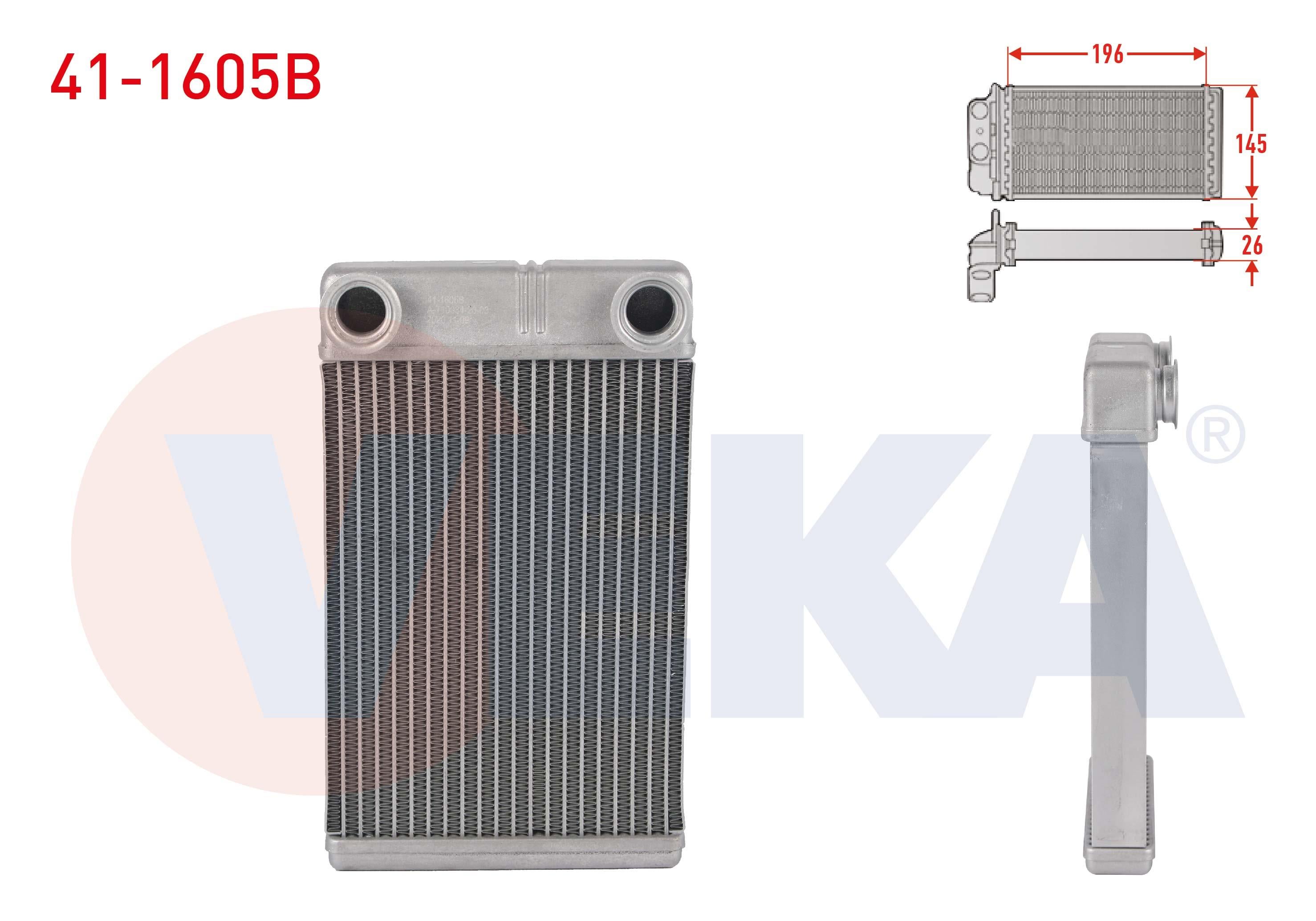 KALORIFER RADYATORU BRAZING CHEVROLET AVEO 1.2 16v - 1.3D - 1.4 2011-2014 / TRAX 1.4 - 1.6 2012-2014 / OPEL MOKKA - MOKKA X 1.4 - 1.6 - 1.6 CDTI 2012-