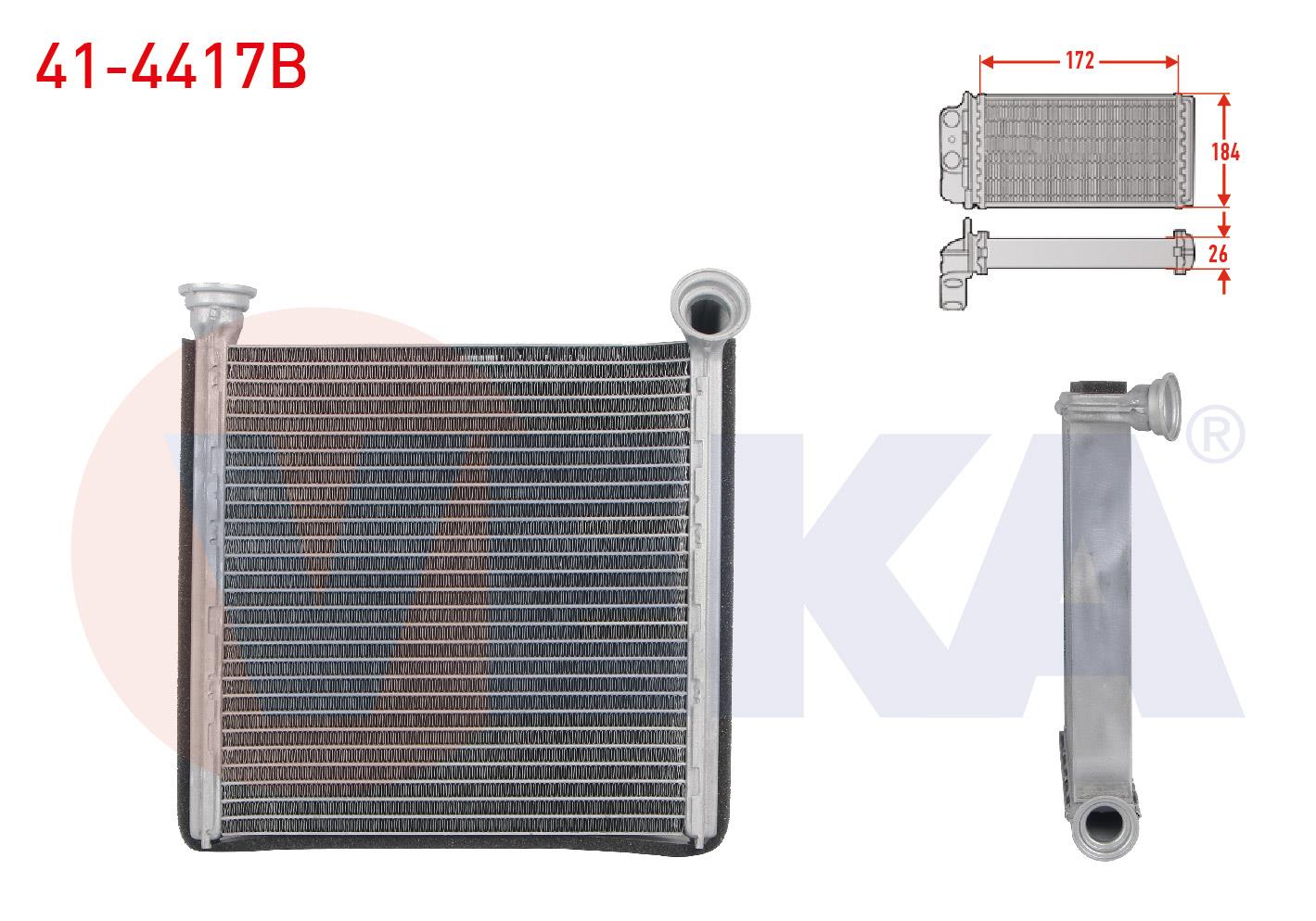 KALORIFER RADYATORU BRAZING VW GOLF VII 1.4 TSI - 1.6 TDI 2012-/ PASSAT 1.6 TDI 2014-/ T-ROC 1.5 TSI 2017-/ AUDI A3 1.6 TDI 2012-/ SEAT ATECA 1.4 TSI