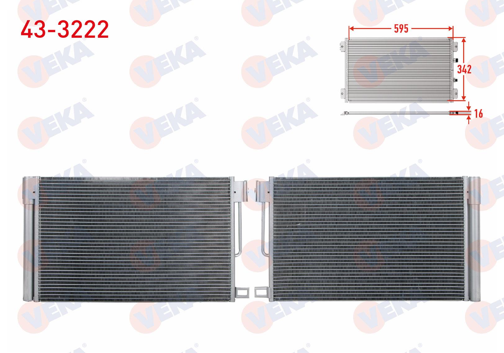 KLIMA RADYATORU FIAT FIORINO (225) 1.3 MJT 2007- PUNTO 1.2 - 1.4 2012- / ALFA ROMEO GIULIETTA 1.4 2010-2017 / OPEL CORSA 1.4 2014- / PEUGEOT BIPPER 1.4 HDI 2007-