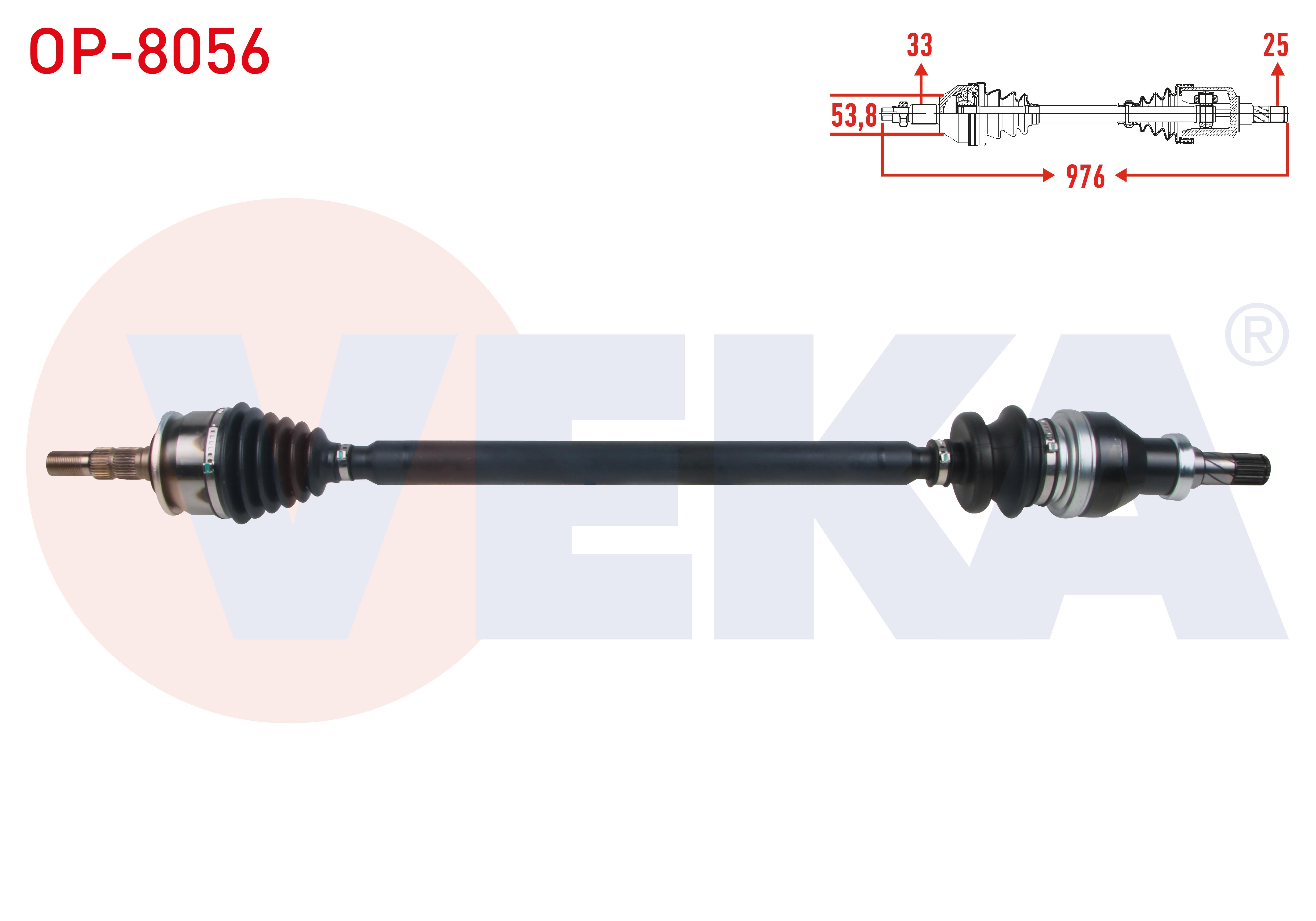 KOMPLE AKS ON SAG UZUNLUK 976mm OPEL ASTRA K 1.6 CDTI M-T 2015-