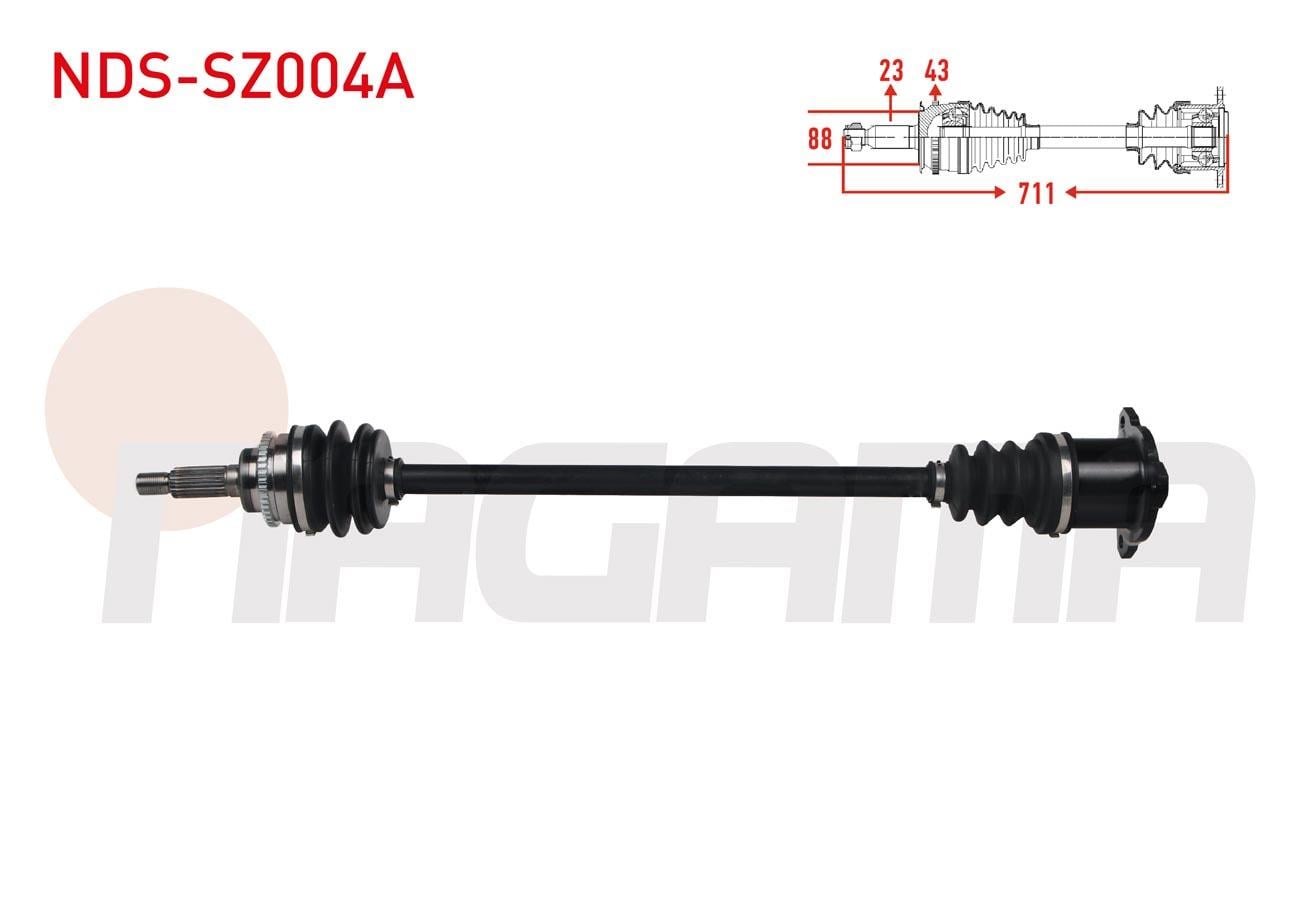 KOMPLE AKS SAG ARKA ABSLI 43 DIS UZUNLUK 711mm SUZUKI SWIFT III (MZ,EZ) 1.3i 4X4 2005-2010