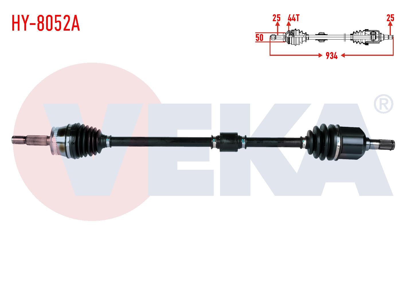 KOMPLE AKS SAG ON ABSLI 44 DIS UZUNLUK 934mm HYUNDAI ELANTRA 1.6i A-T/M-T 2001-2007