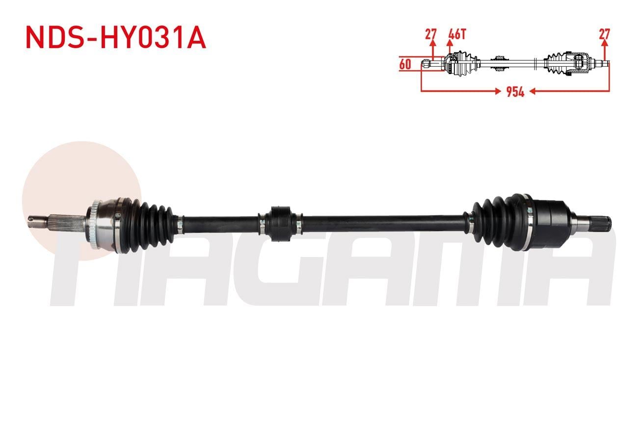 KOMPLE AKS SAG ON ABSLI 46 DIS UZUNLUK 954mm HYUNDAI I30 (FD) 1.6 CRDI M-T 2007-2011