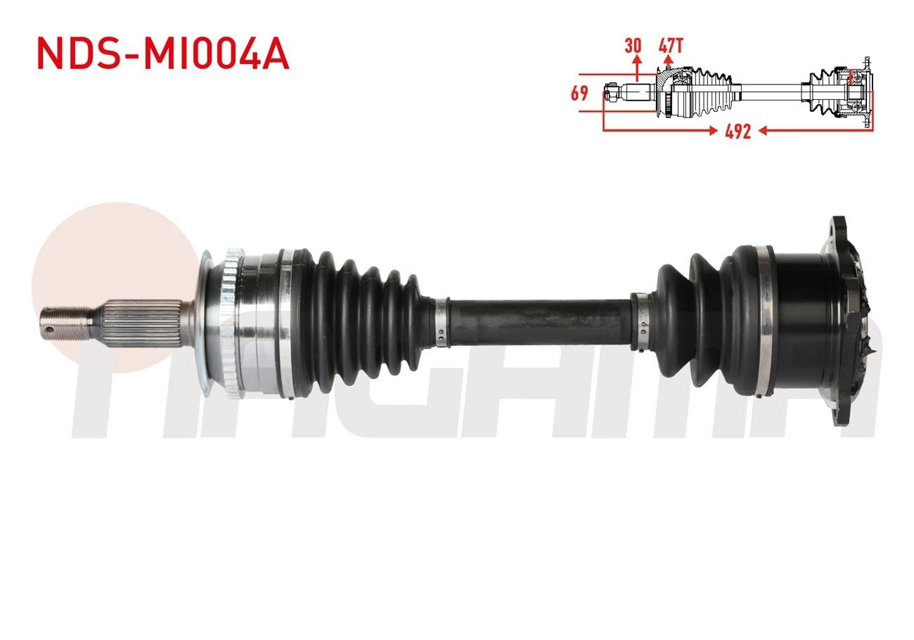KOMPLE AKS SAG ON ABSLI 47 DIS UZUNLUK 492mm MITSUBISHI L200(KA_T, KB_T) 2.5 DI-D 4X4 07-15/L200(KJ_,KK_,KL_)2.4 DI-D 4X4 15-/L200(KJ_, KK_, KL_)2.2 DI-D 4X4 19-/FIAT FULLBACK(502_, 503_)2.4 D 4x4 16-