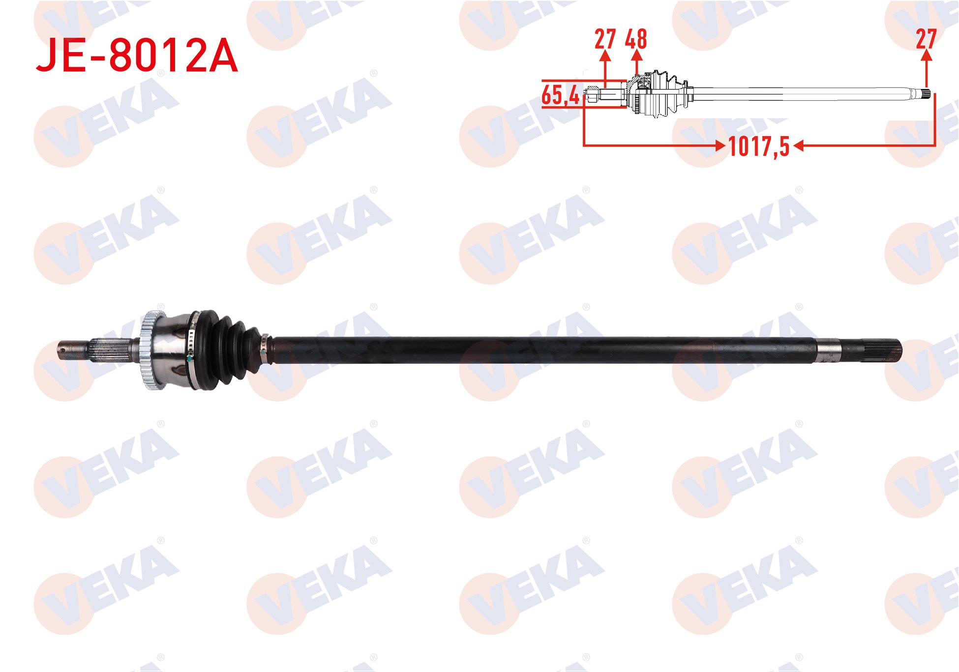 KOMPLE AKS SAG ON ABSLI 48 DIS UZUNLUK 1017,5mm JEEP GRAND CHEROKEE II 2.7 CRD - 3.1 TD - 4.7 V8 4X4 A-T/M-T 1999-2005