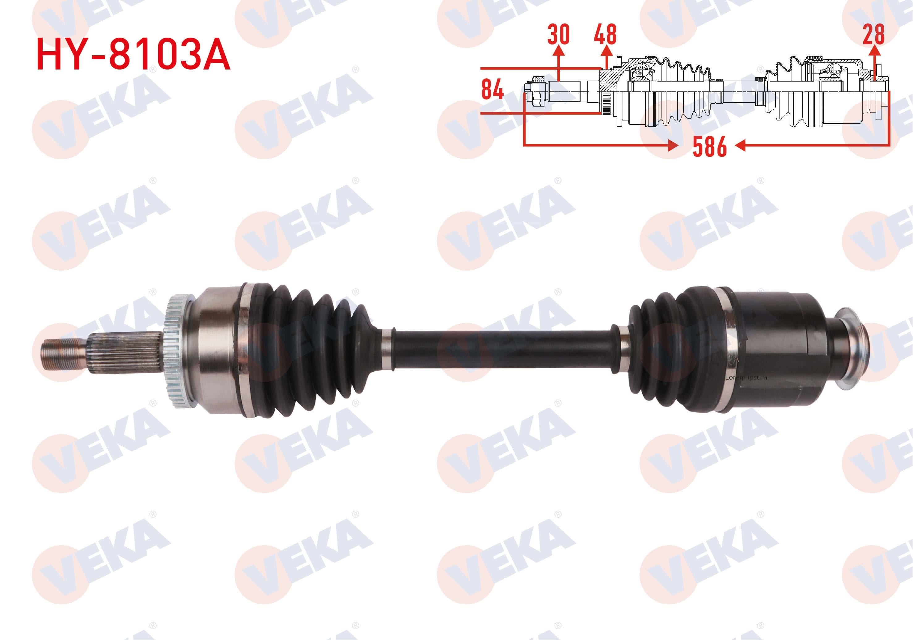 KOMPLE AKS SAG ON ABSLI 48 DIS UZUNLUK 586mm HYUNDAI TUCSON (TLE) 1.6 T-GDI 2015-2020