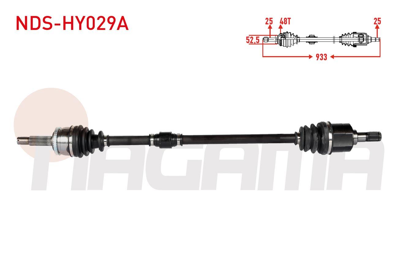 KOMPLE AKS SAG ON ABSLI 48 DIS UZUNLUK 933mm HYUNDAI I20 (PB, PBT) 1.4 - 1.4 CVVT A-T 2008-2015/ I20 (GB) 1.4 2015-