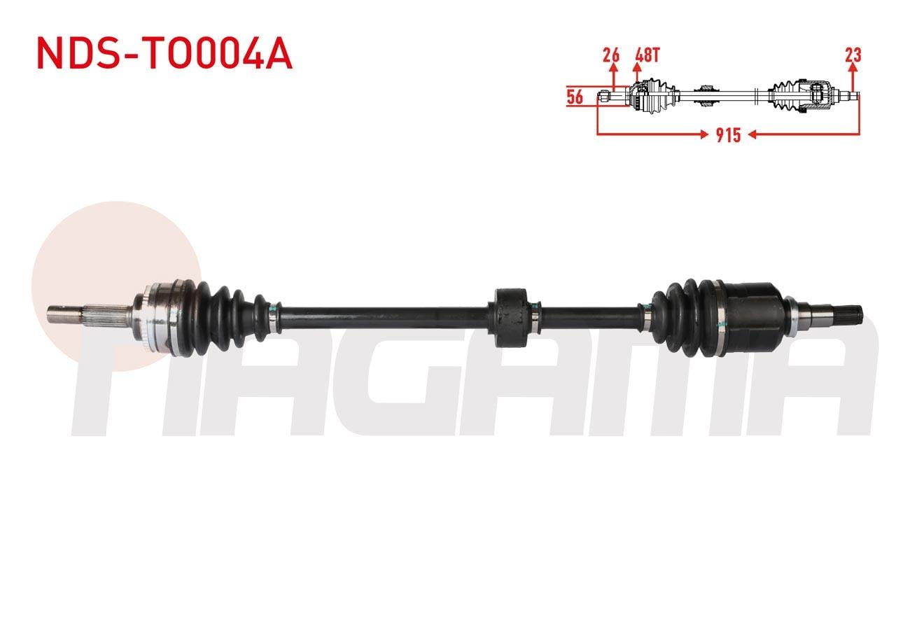 KOMPLE AKS SAG ON ABSLI 48 DIS UZUNLUK 915mm TOYOTA COROLLA (_E12_) 1.4 VVT-I - 1.6 VVT-I 2002-2007