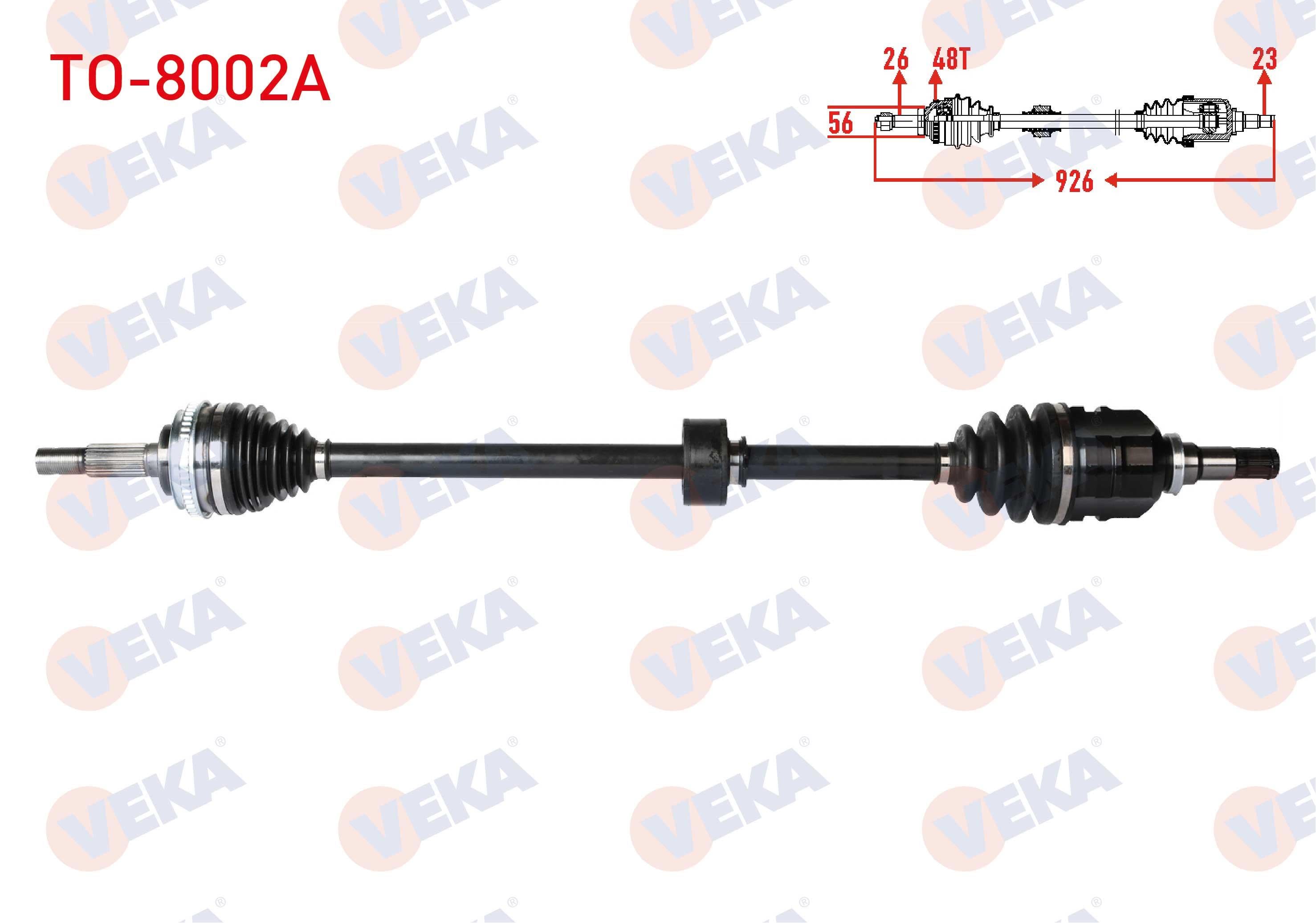 KOMPLE AKS SAG ON ABSLI 48 DIS UZUNLUK 926mm TOYOTA COROLLA (_E10_) 1.6i 1992-1997 / COROLLA (_E11_) 1.6i 16v 1997-2002