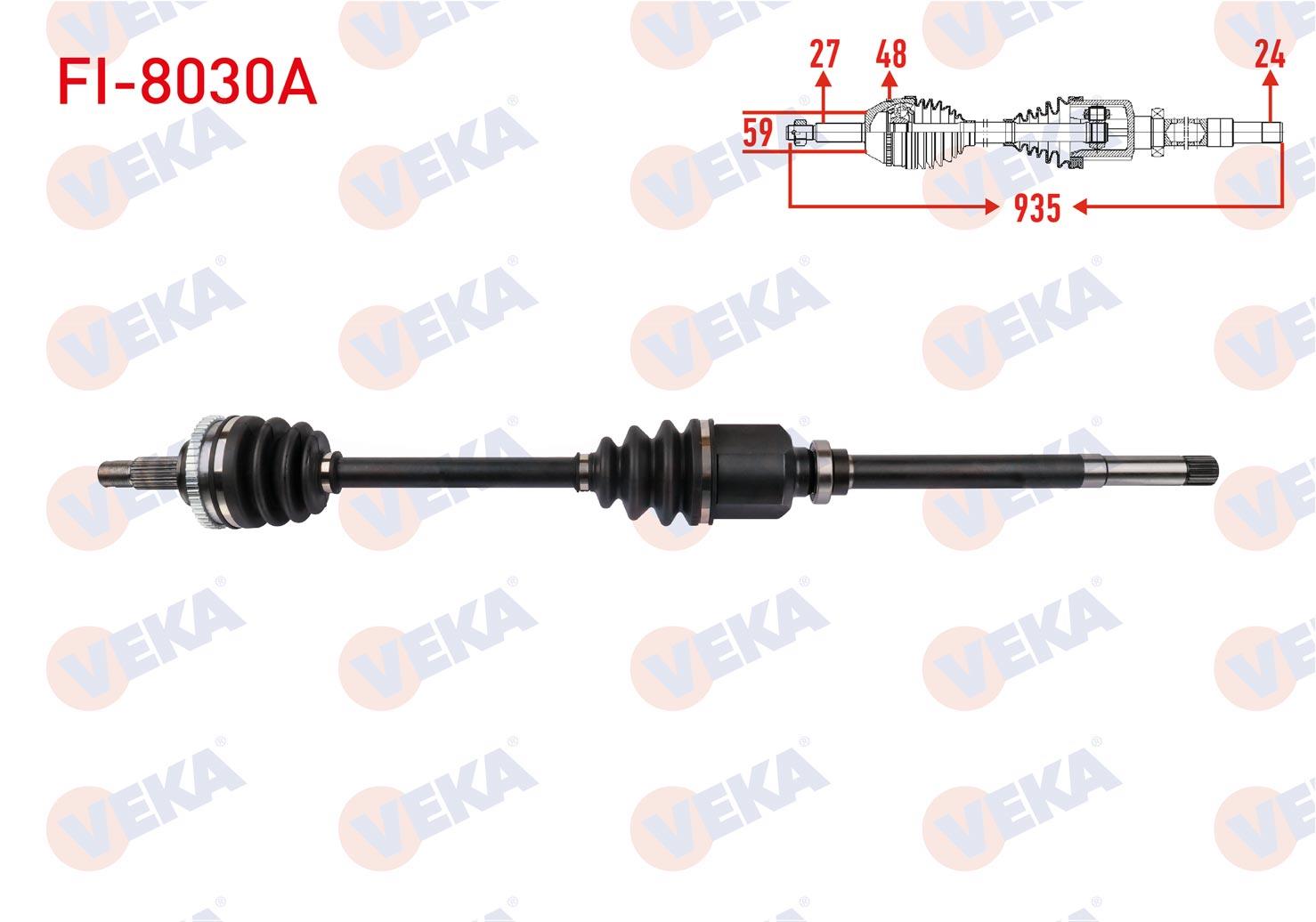 KOMPLE AKS SAG ON ABSLI 48 DIS UZUNLUK 935mm FIAT SCUDO 1.9 D 1996-2006 / CITROEN JUMPY 1.9 D 1994-2007 / PEUGEOT EXPERT 1.9 D 1996-2006