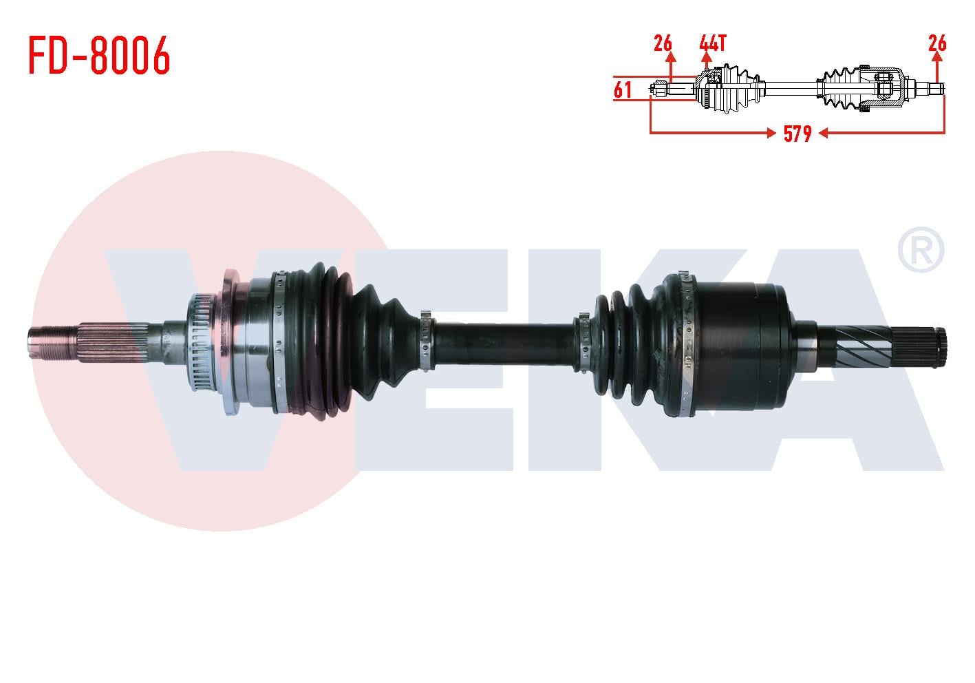 KOMPLE AKS SAG ON ABSLI UZUNLUK 579mm FORD RANGER 2.5 TDCI 4X4 1997-2006