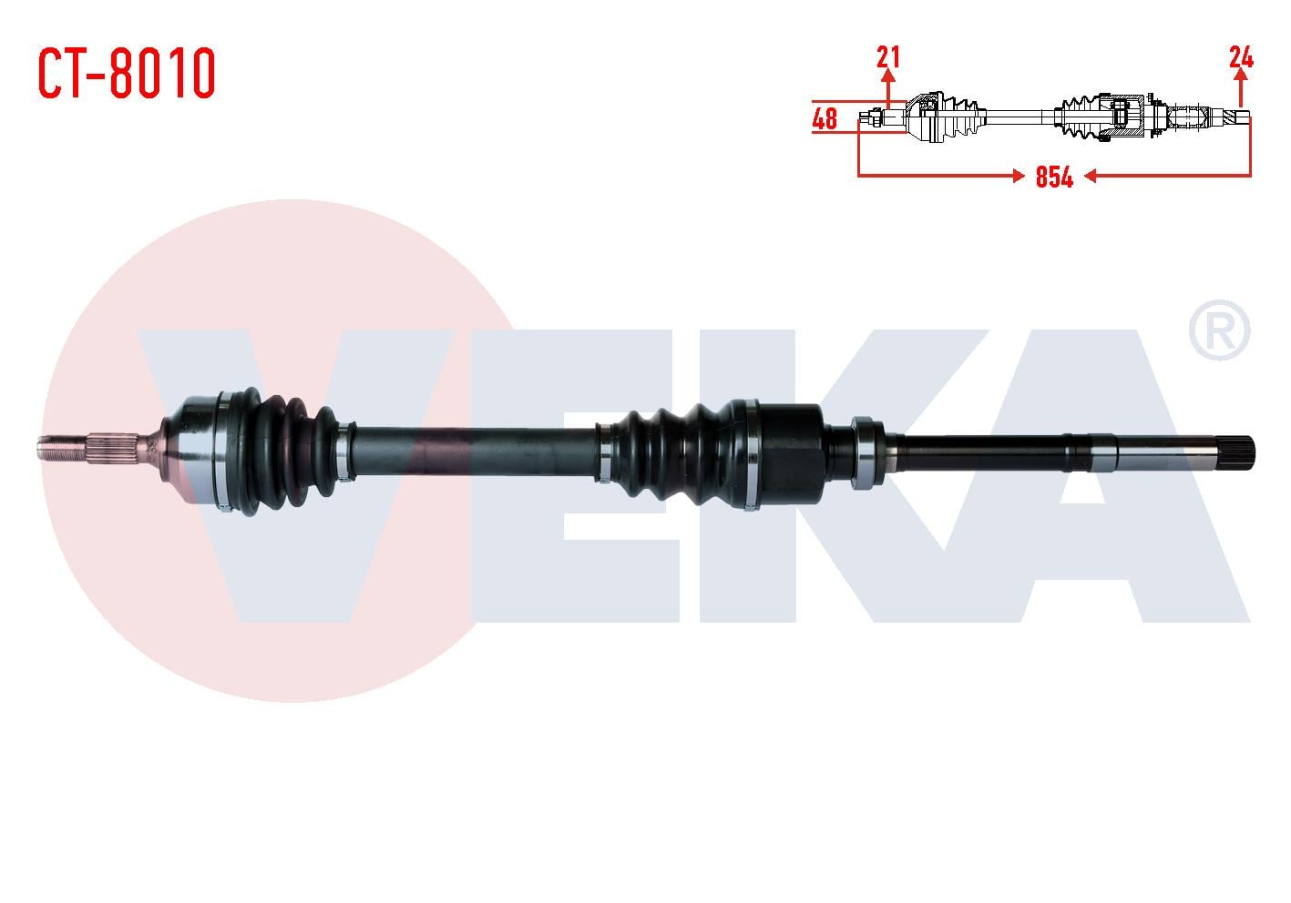 KOMPLE AKS SAG ON CITROEN C3 (FC) 1.4 HDI BE SANZIMAN M-T UZUNLUK 854mm 2002-2009